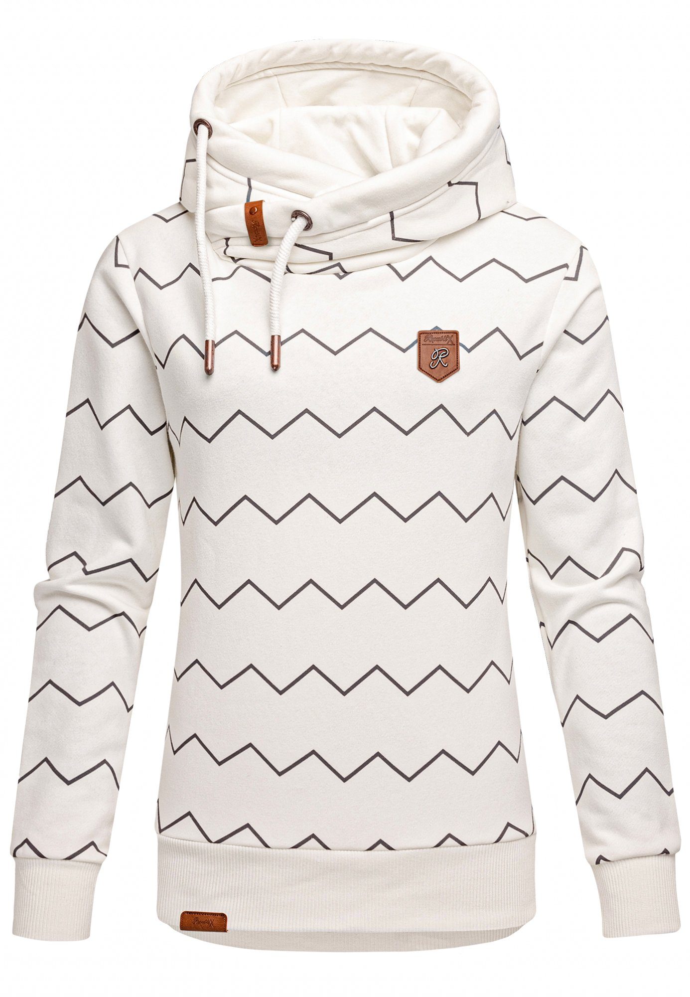 REPUBLIX Kapuzenpullover JULIET Damen Kapuzenpullover Print Sweatjacke Pullover Hoodie Weiß