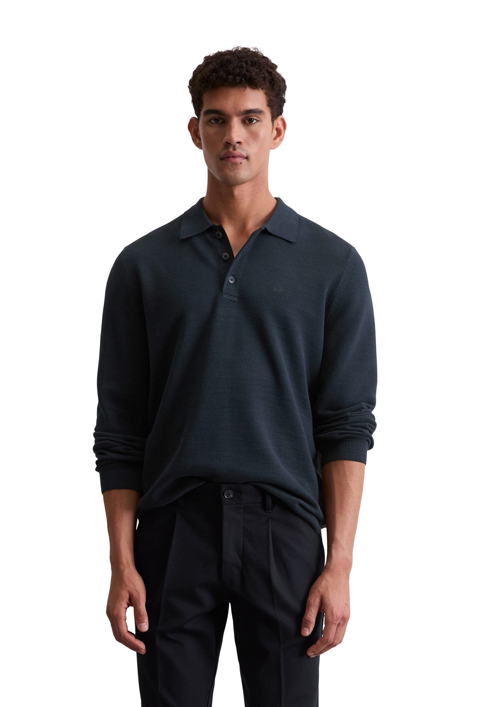 Marc O'Polo Rollkragenpullover aus feinem Bio-Baumwoll-Piqué
