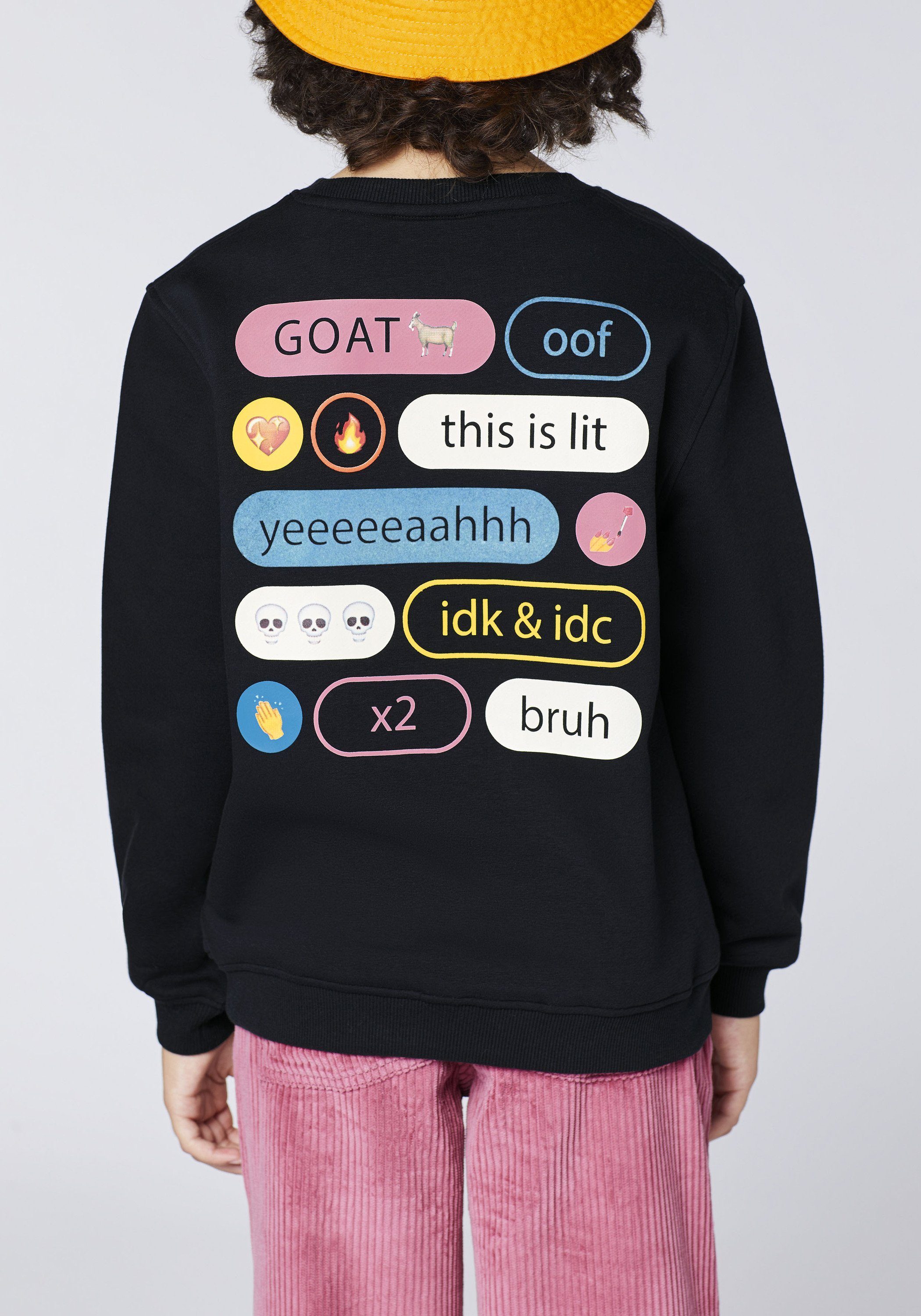 Print-Messages mit Sweatshirt Emoji