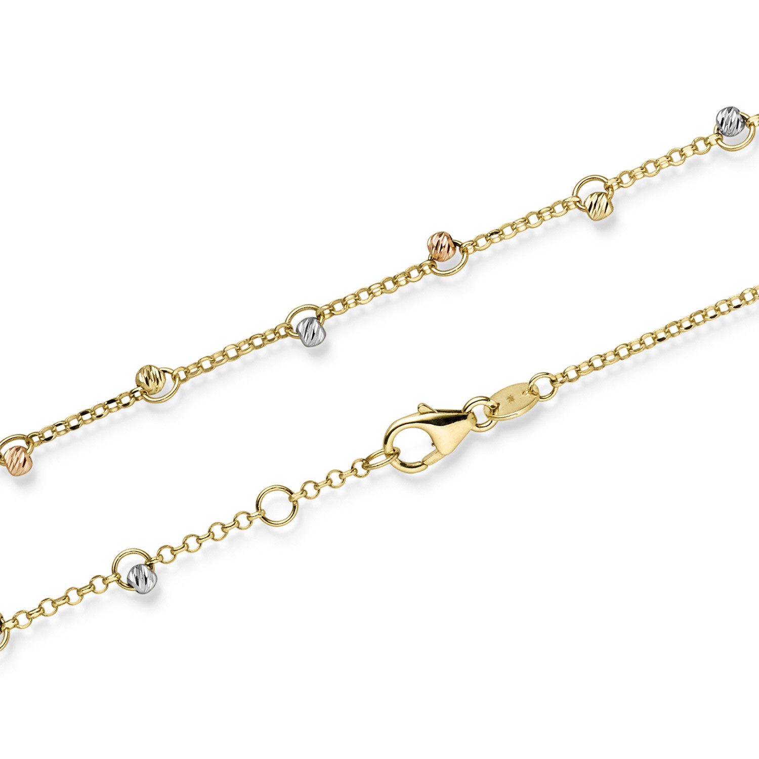 HOPLO Goldkette Goldkette Ankerkette mit Kügelchen 1,5mm Länge 19 cm 585-14 günstig online kaufen