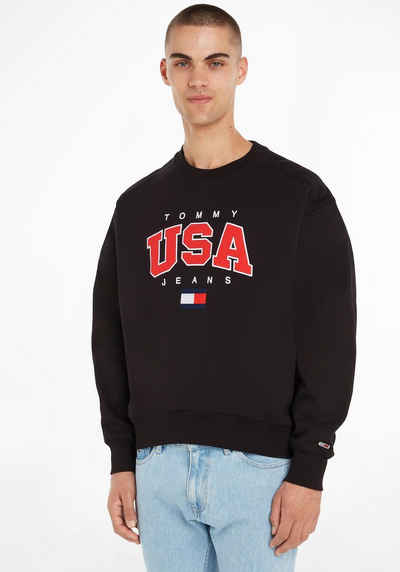 Tommy Jeans Sweatshirt TJM BOXY MODERN SPORT USA CREW mit großflächiger Logostickerei