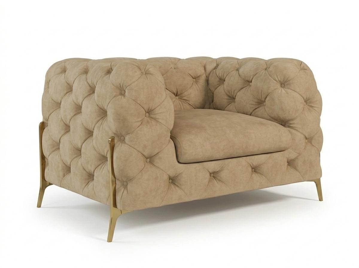 JVmoebel Chesterfield-Sessel Beiger Chesterfield Sessel für das Wohnzimmer (1-St), Made in Europa