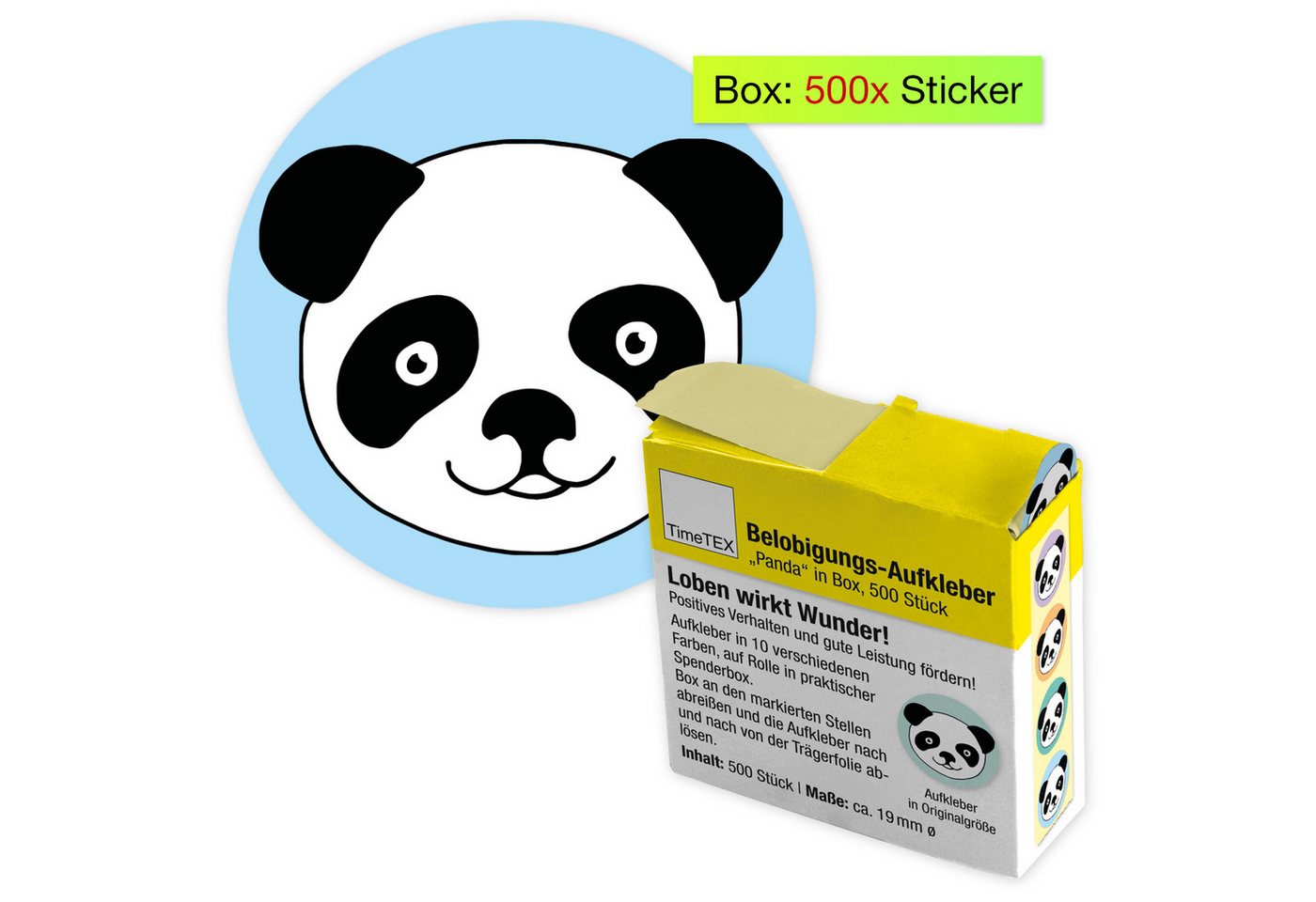 Thumbnail - TimeTEX Sticker Belobigungs-Aufkleber zur Motivation in Spender-Box, 500 Stück