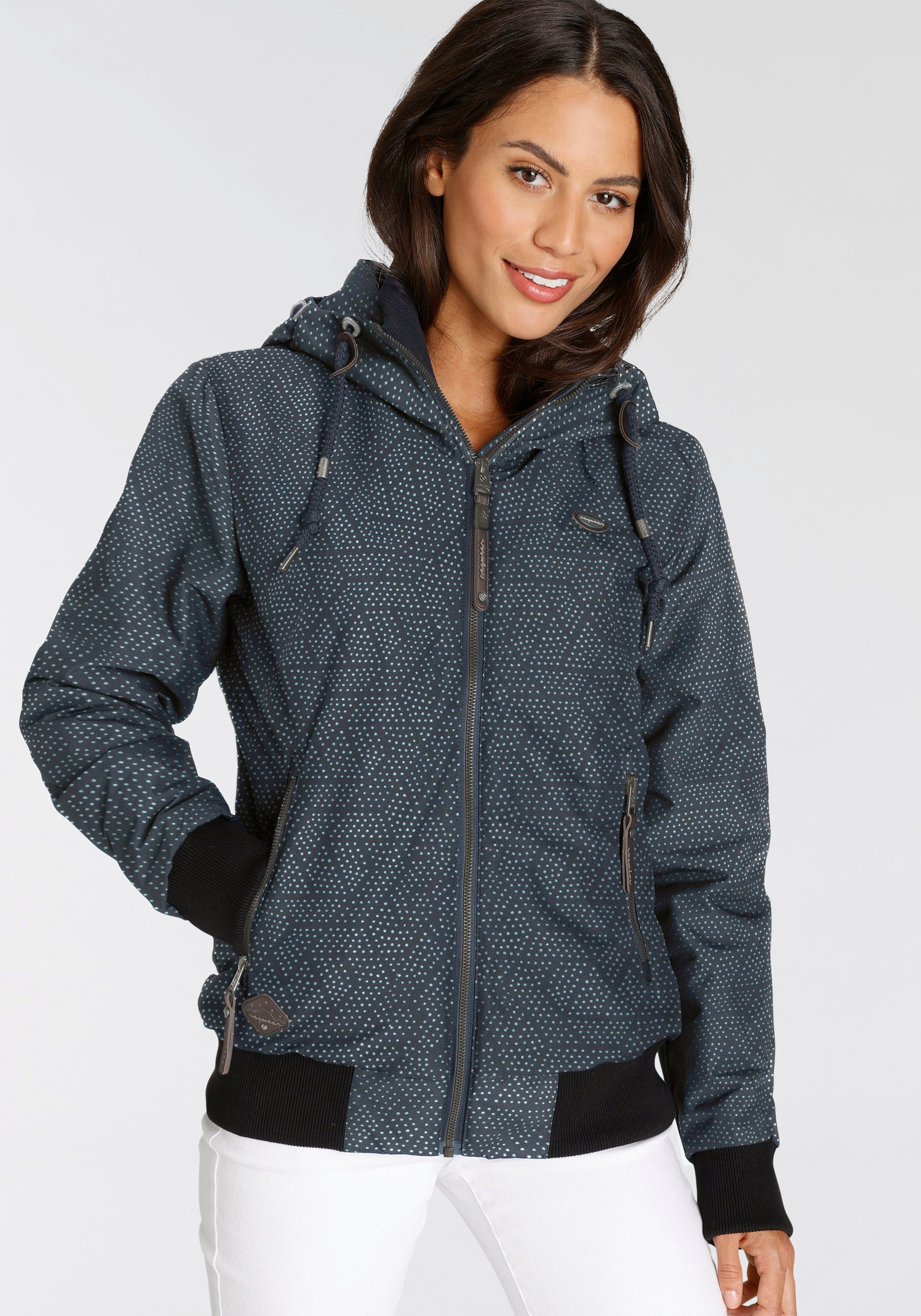 Ragwear Outdoorjacke O mit NAVY Pünktchen Muster PRINT NUGETTKA