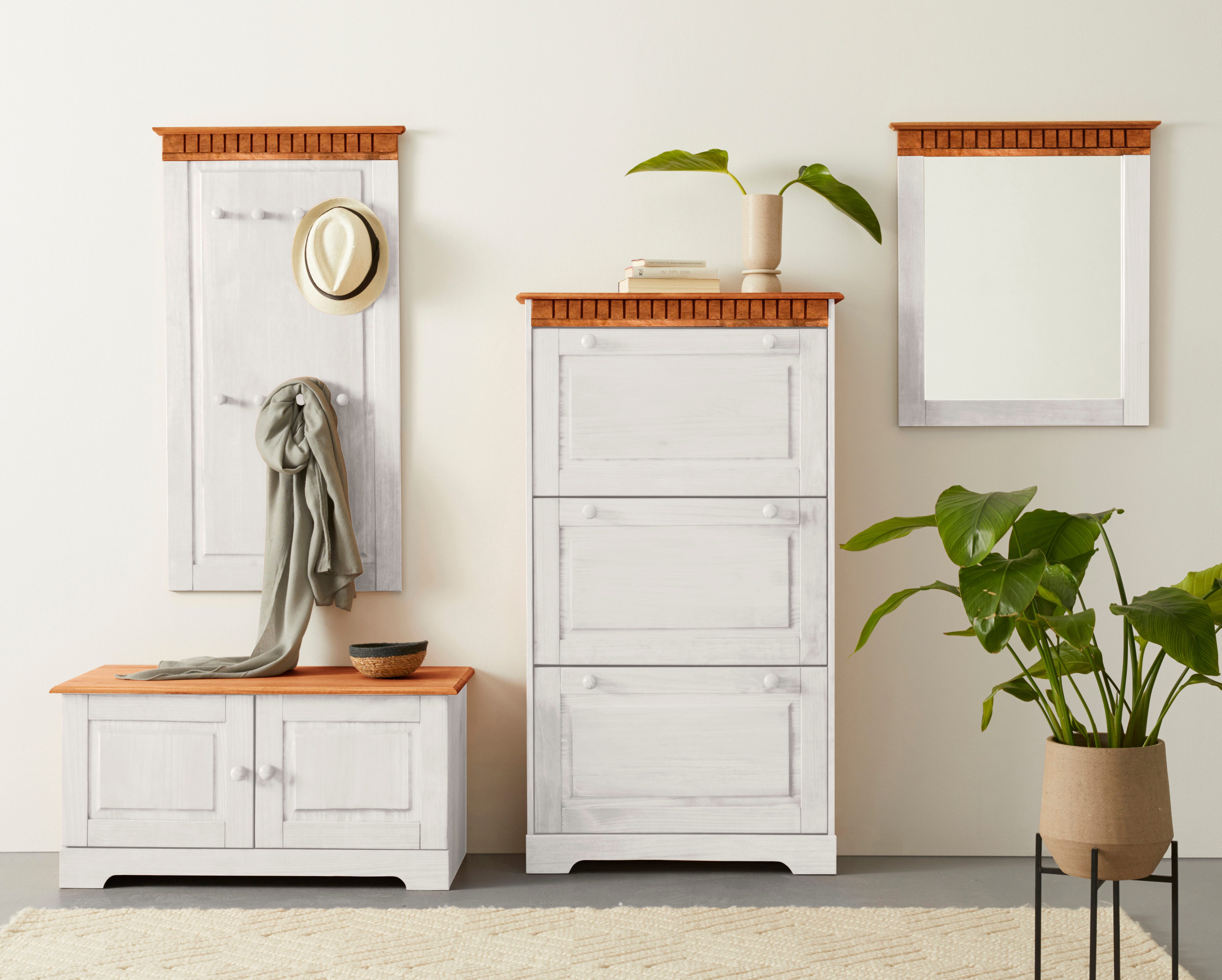 Home affaire Garderobenpaneel Lisa, aus massivem Kiefernholz, Höhe 110 cm, Breite 60 cm