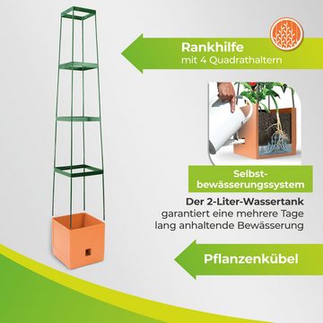 Bio Green Pflanzentreppe Tomaten Pflanzturm mit Rankhilfe in Terrakotta-Stil "Maxitom" 150 cm