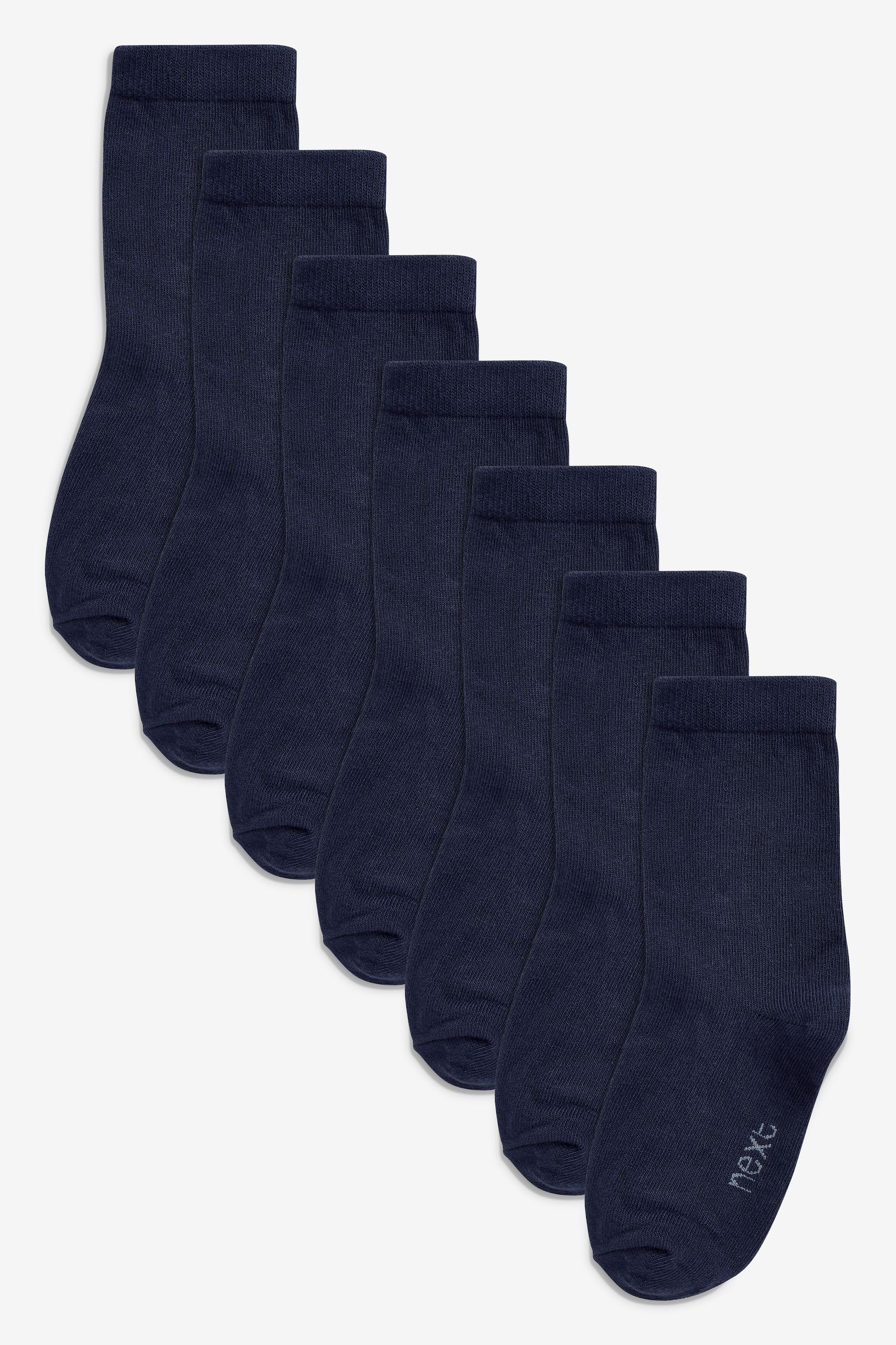 Next Kurzsocken Socken mit Navy 7er-Pack Baumwollanteil, Blue (1-Paar) hohem