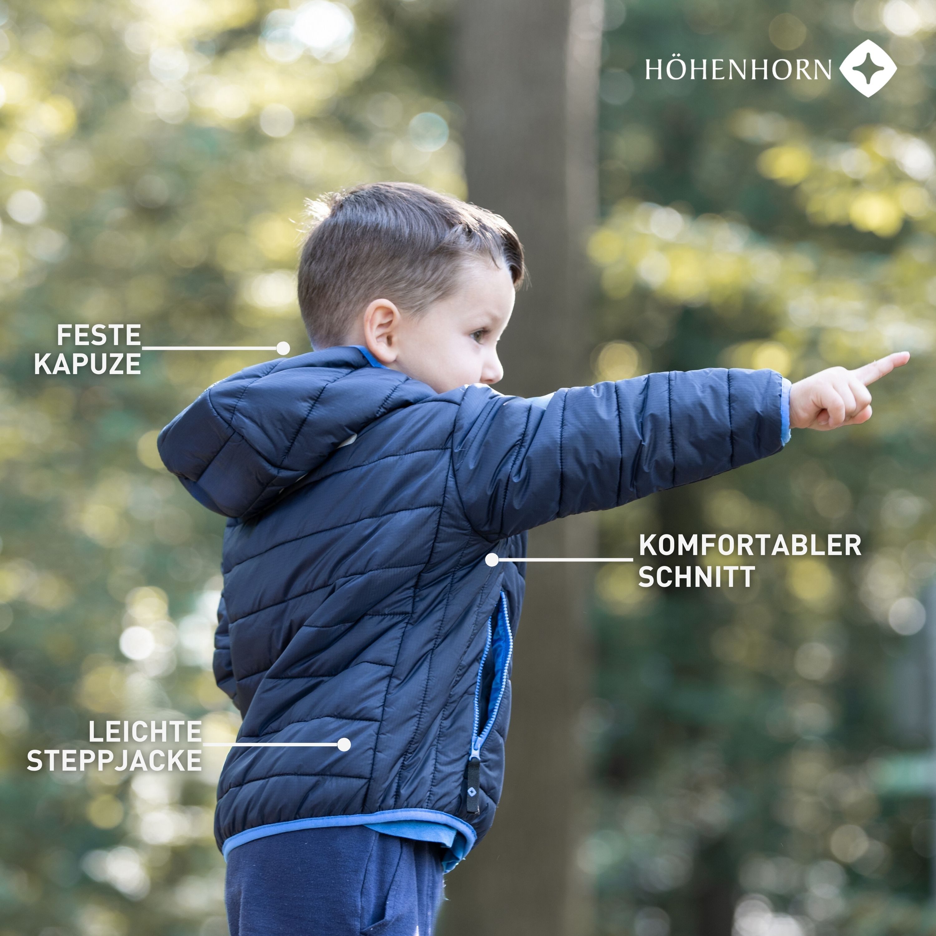 Höhenhorn Steppjacke Krocko Kinder Jacke Jungen Mädchen Kids Übergangsjacke leichtes Eigengewicht, Thermo-Wattierung