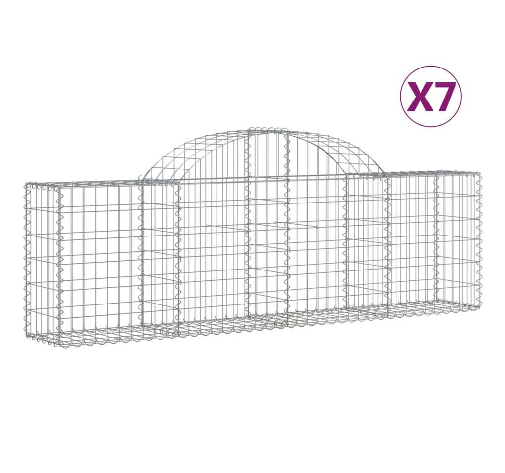 Thumbnail - vidaXL Blumentopf Gabionen mit Hochbogen 7 Stk. 200x30x60/80 cm Verzinktes Eisen (7 St)