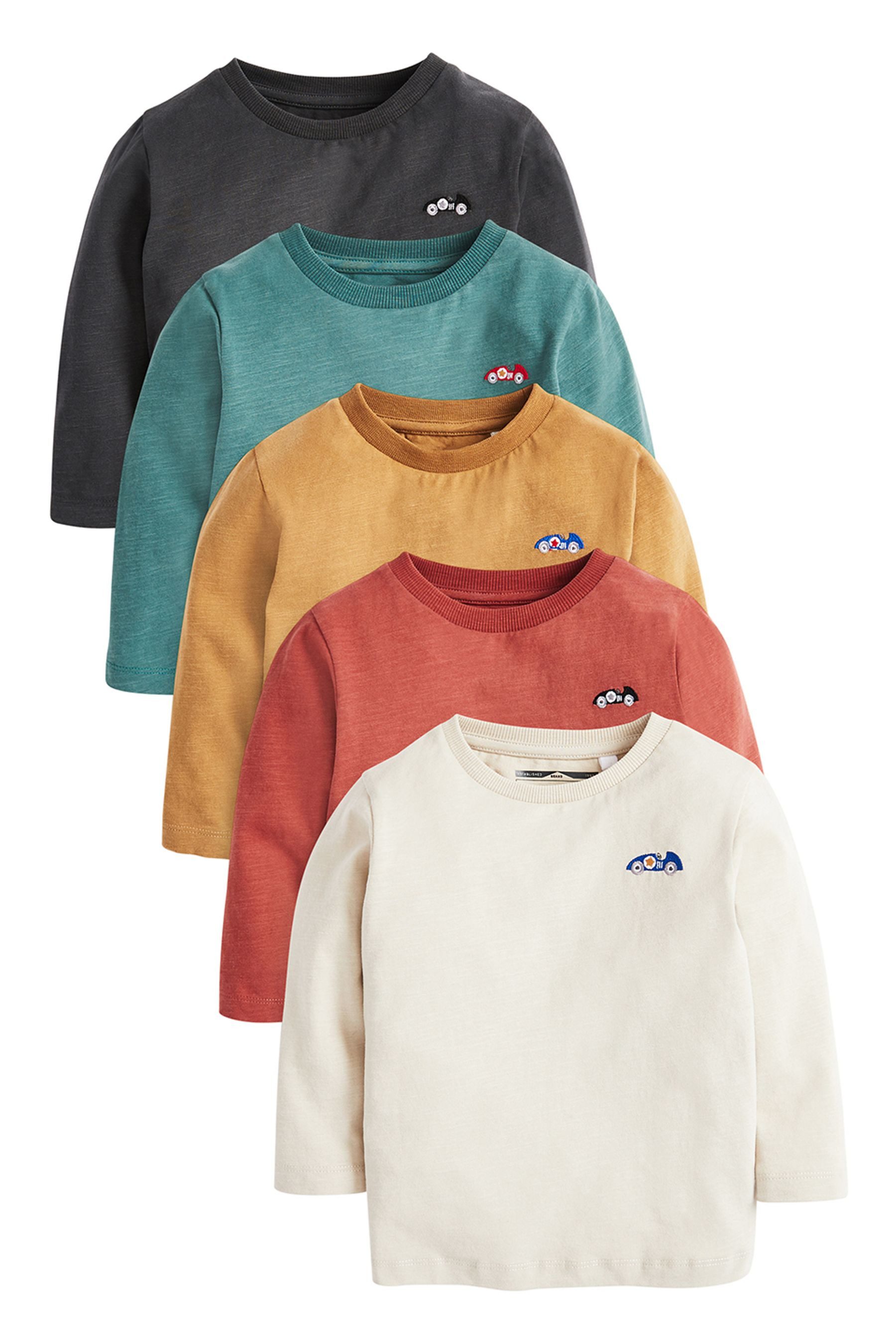 Next Langarmshirt Langärmelige T-Shirts im 5er-Pack günstig online kaufen