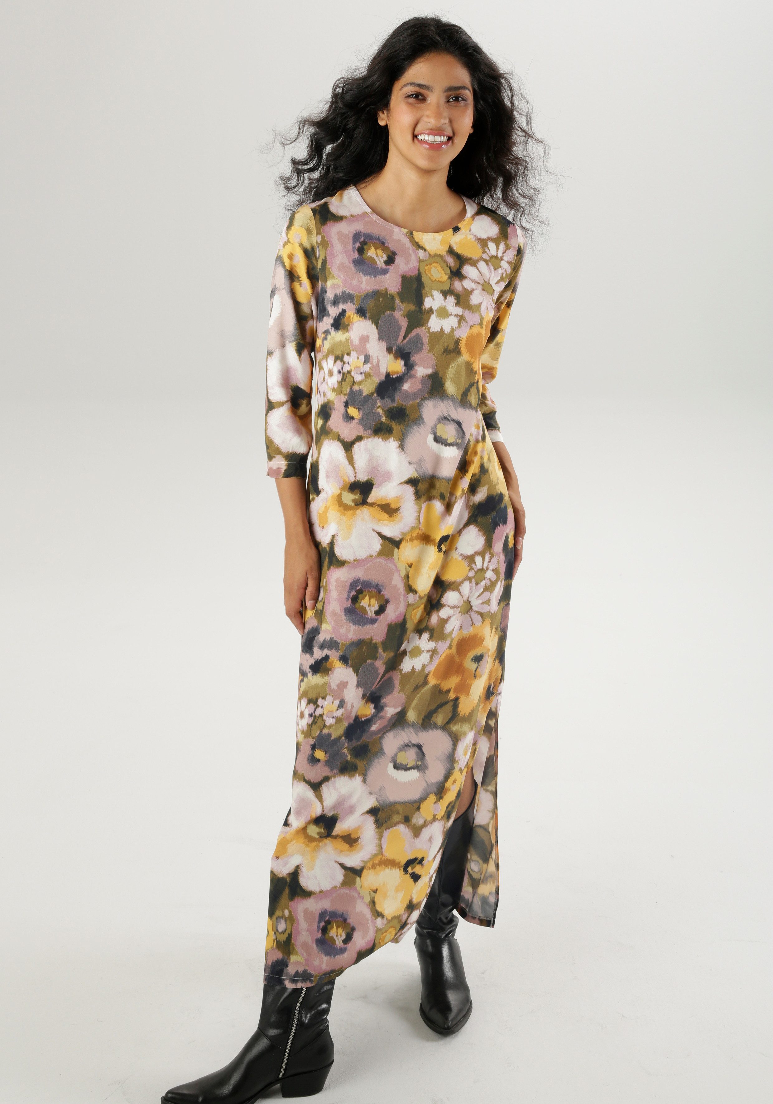 Aniston CASUAL Maxikleid mit Blütendruck im günstig online kaufen