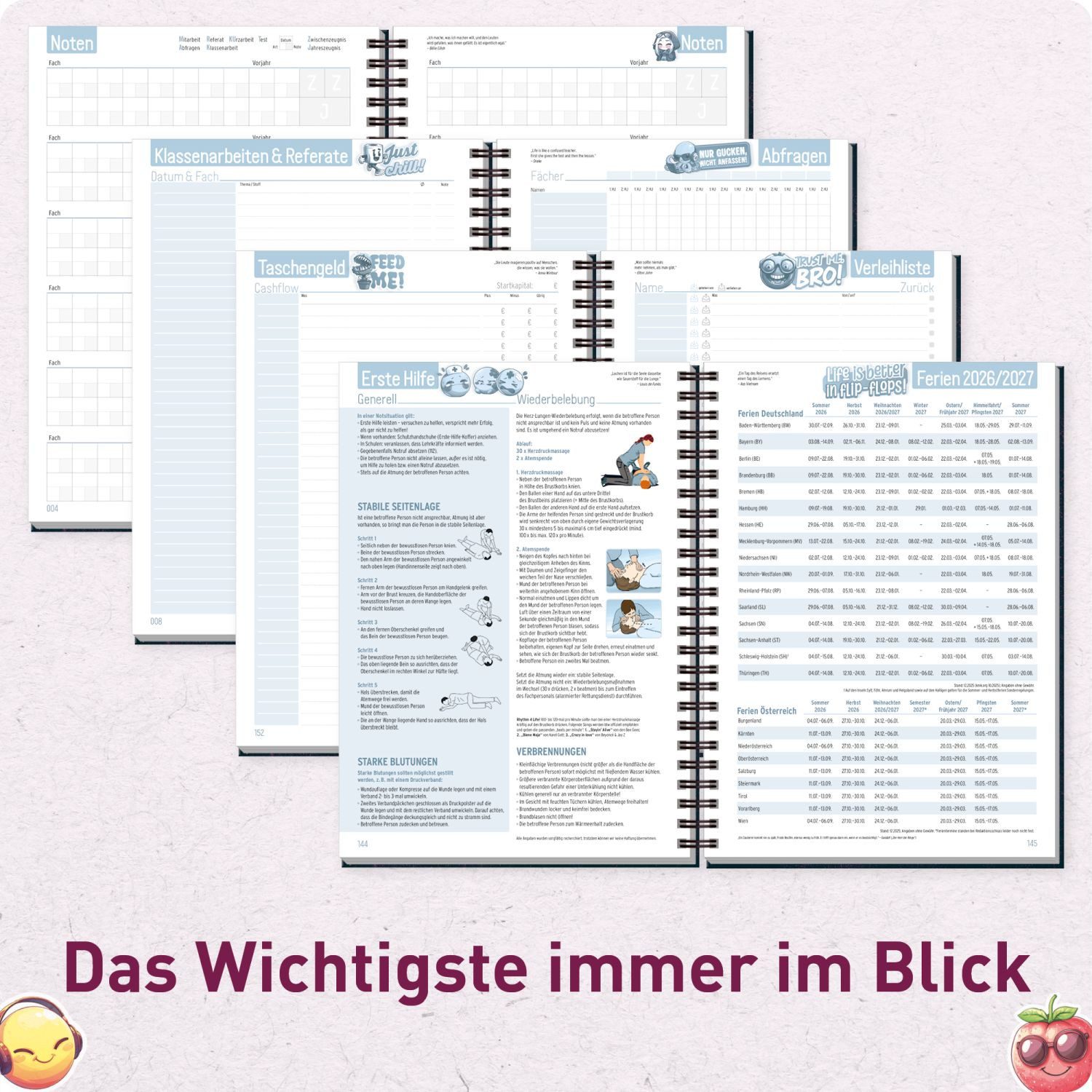 Häfft Schülerkalender PLANER Premium 2026/2027 / A5 – Bild 5 von 5
