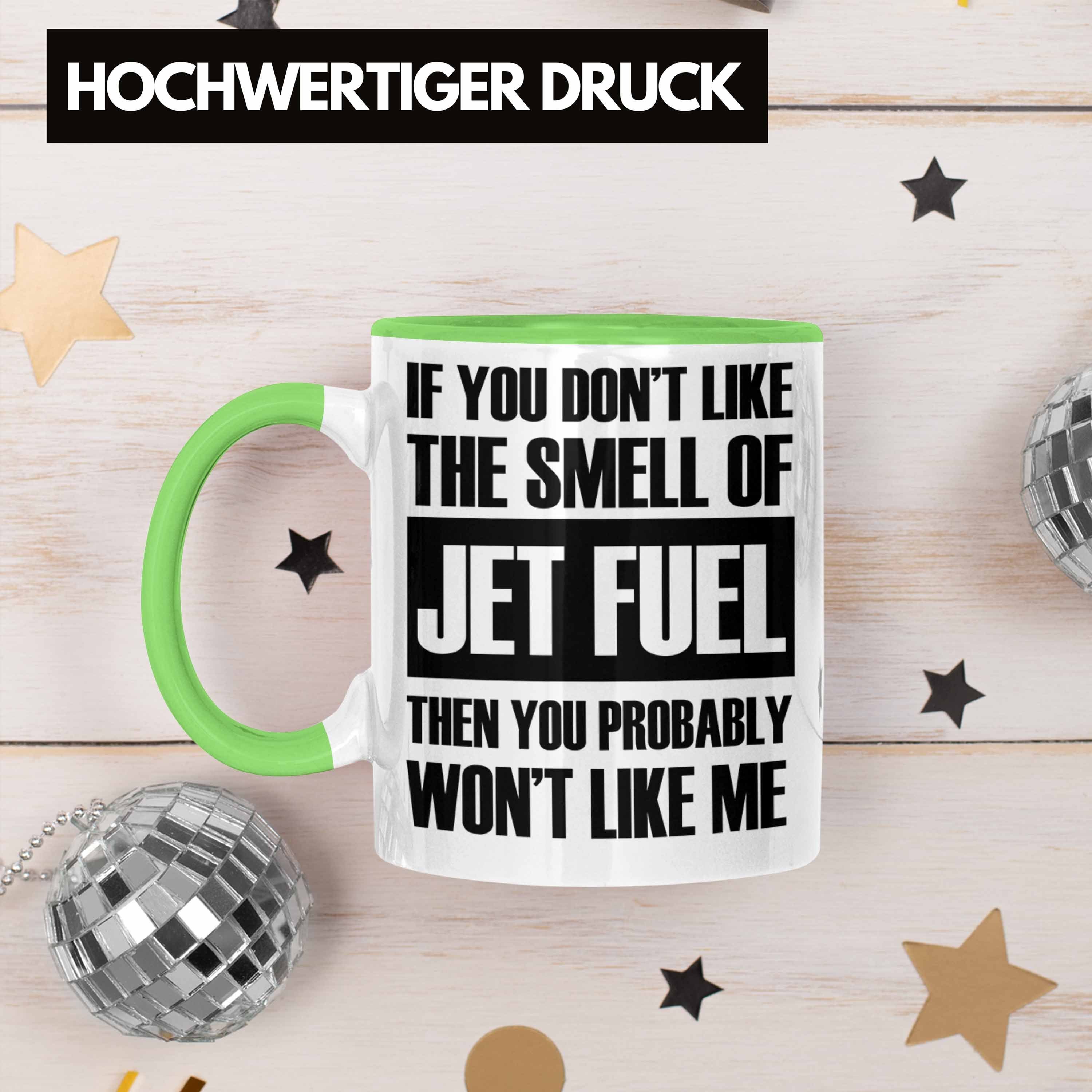 Trendation Spruch Jet mit Tasse Tasse für Fuel Fluglotsen Geschenk Grün