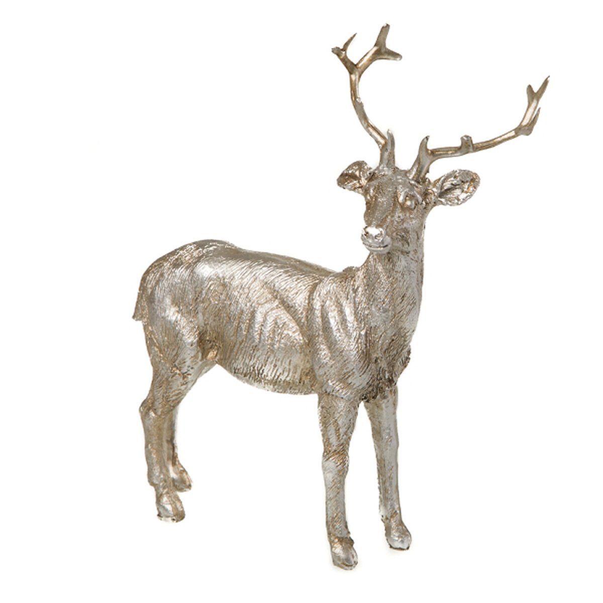 dio Dekofigur Hirsch stehend, antik-silber, Polyresin, ca. 15 x 5,5 x 17 cm  H (1 St)