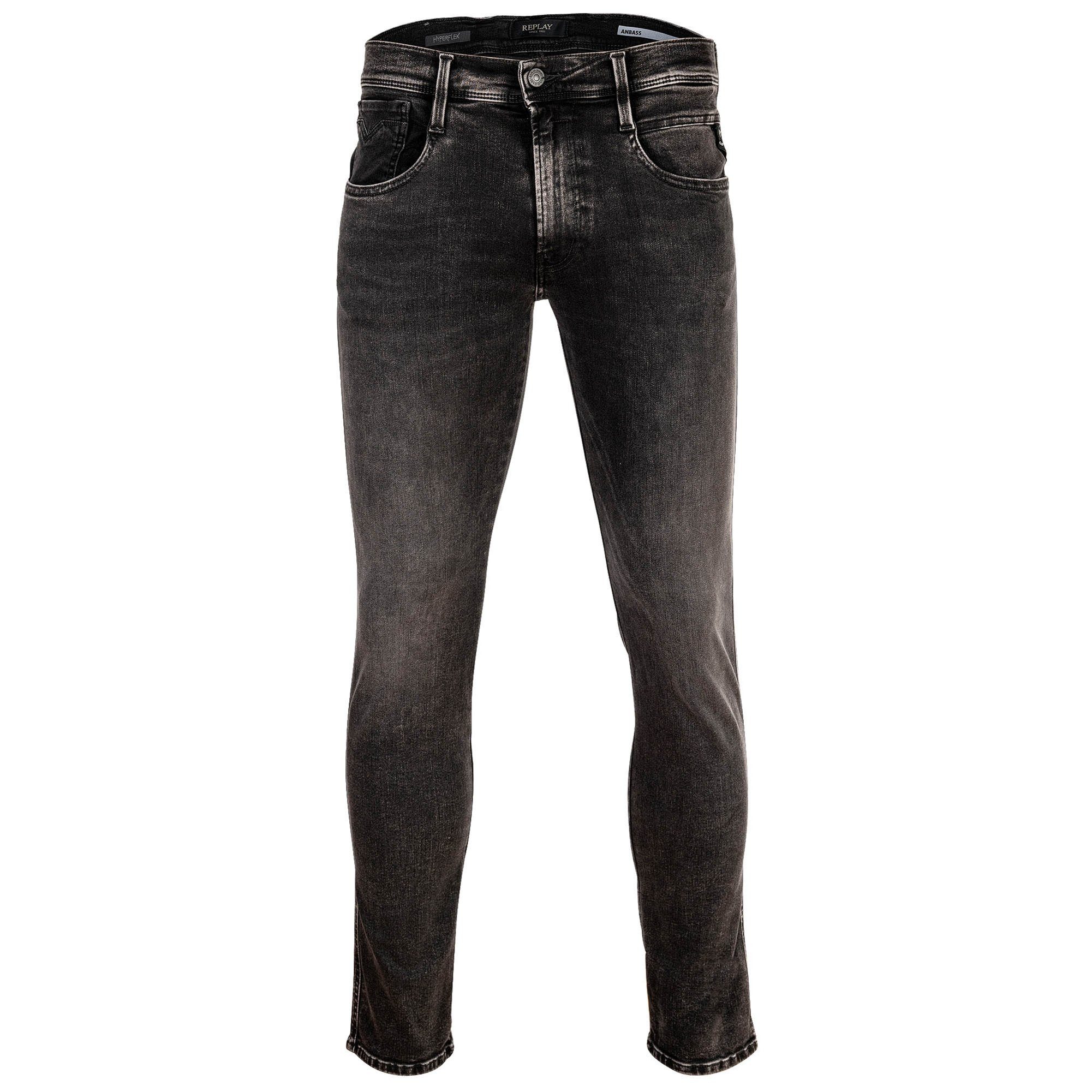 Replay Regular-fit-Jeans Herren Jeans Baumwolle Hyperflex ANBASS günstig online kaufen