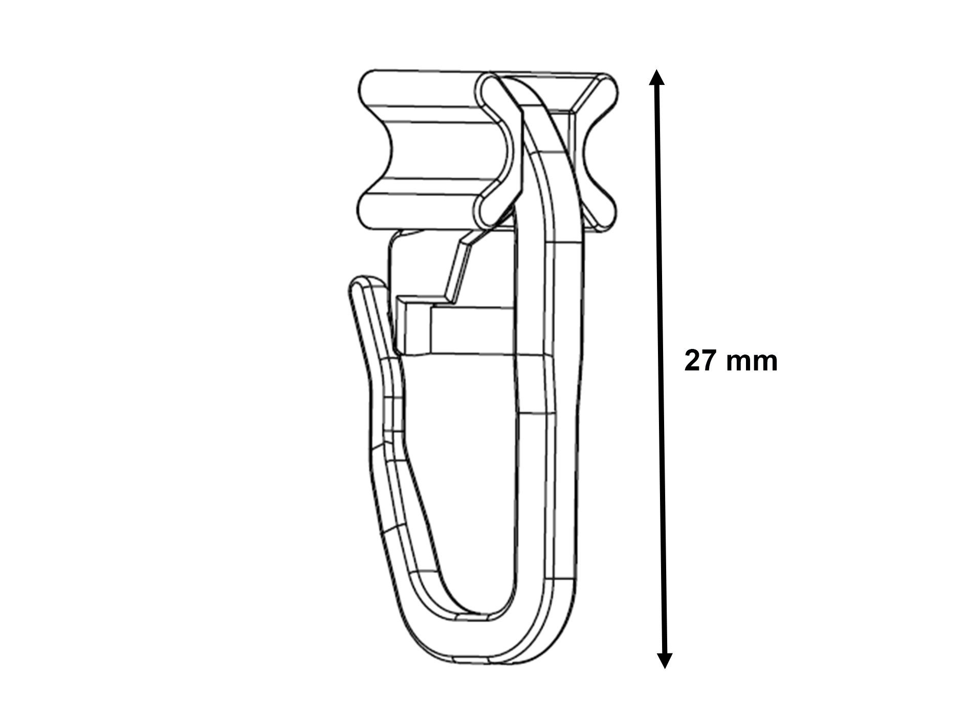 dekohaken24.de Gardinengleiter X-Gleiter/Gardinengleiter/Faltengleiter in weiß, für Gardinenschienen mit 6mm breiten Profilschlitzen, (100-St), mit verschließbarem Faltenlegehaken