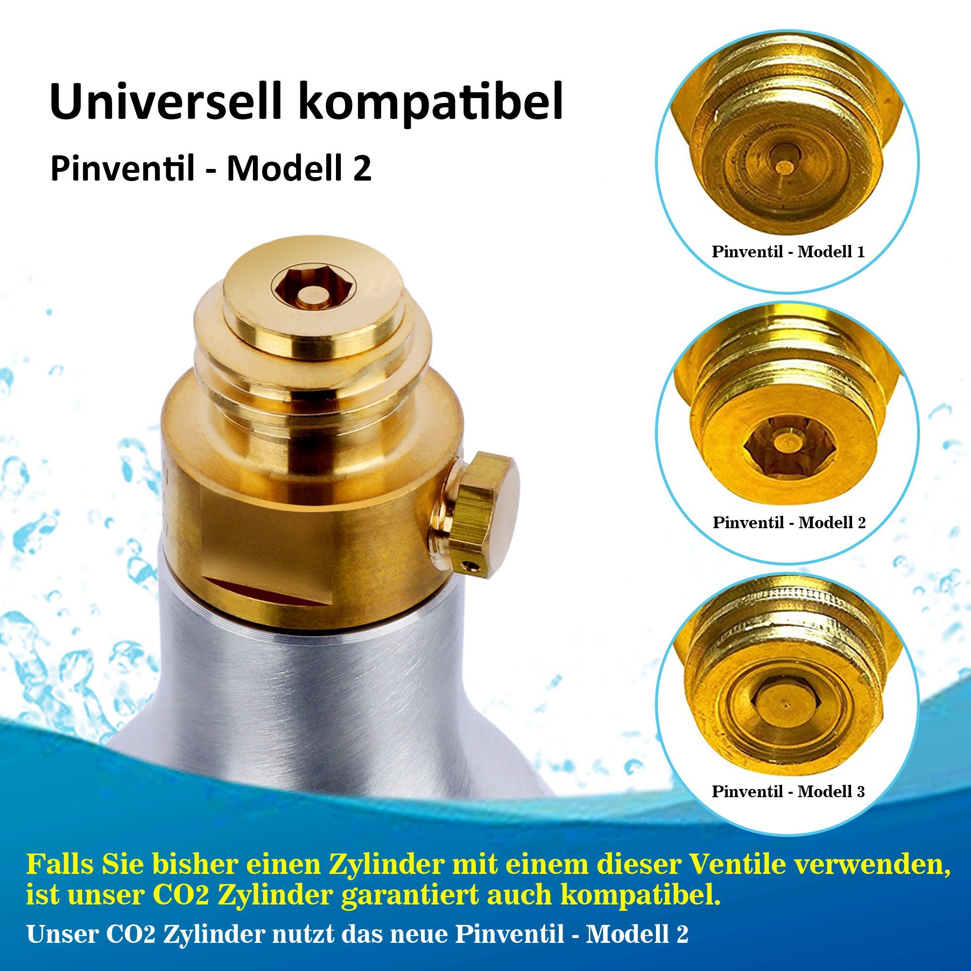 Homewit Wassersprudler »CZHE60«, (Für bis zu 60 L Getränke, 1-tlg., 1 Stück CO2  Zylinder Kohlendioxid Zylinder 425g), Erstbefüllt in Deutschland