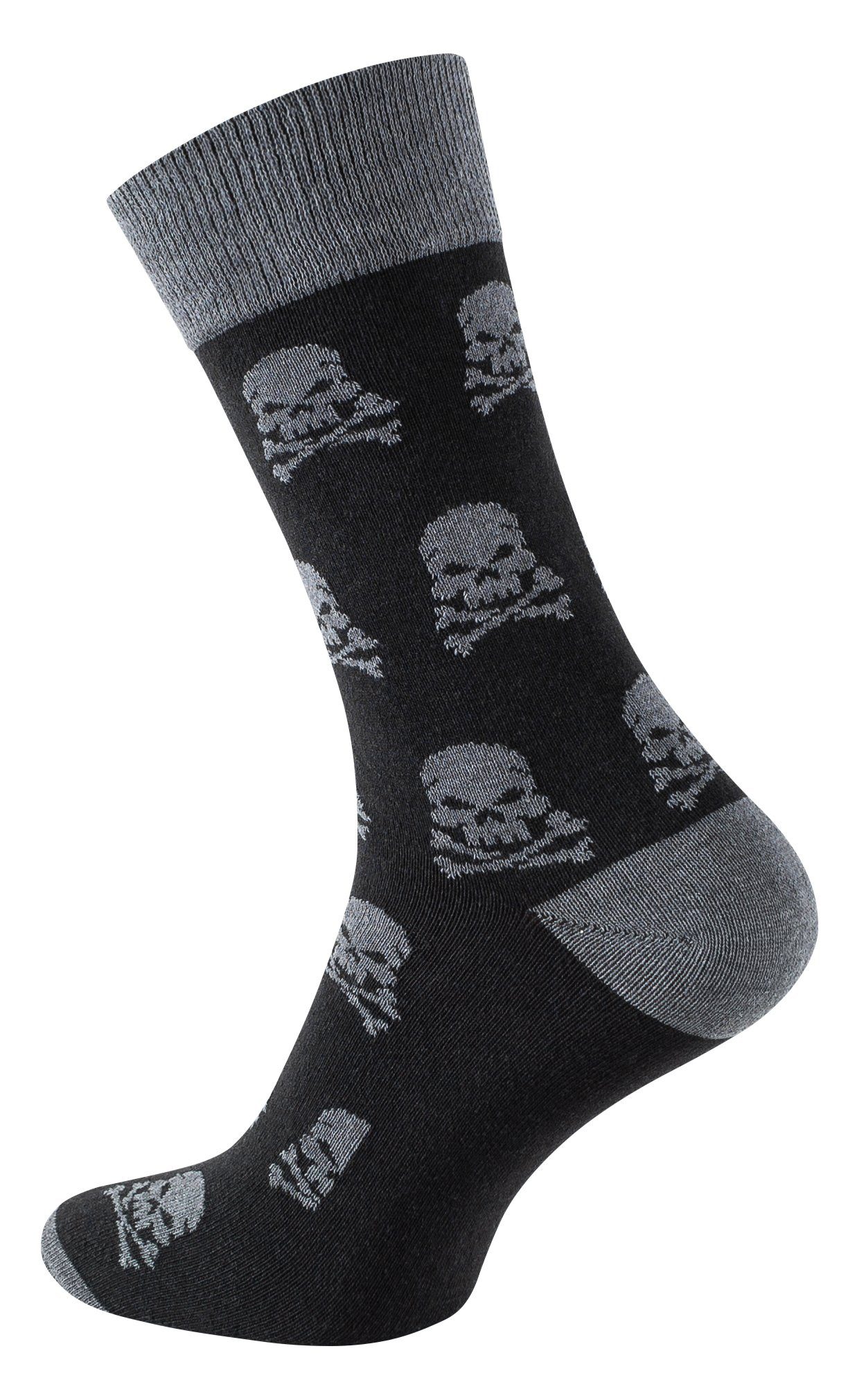 Cotton Prime® Socken mit Totenkopf-Design (8-Paar)