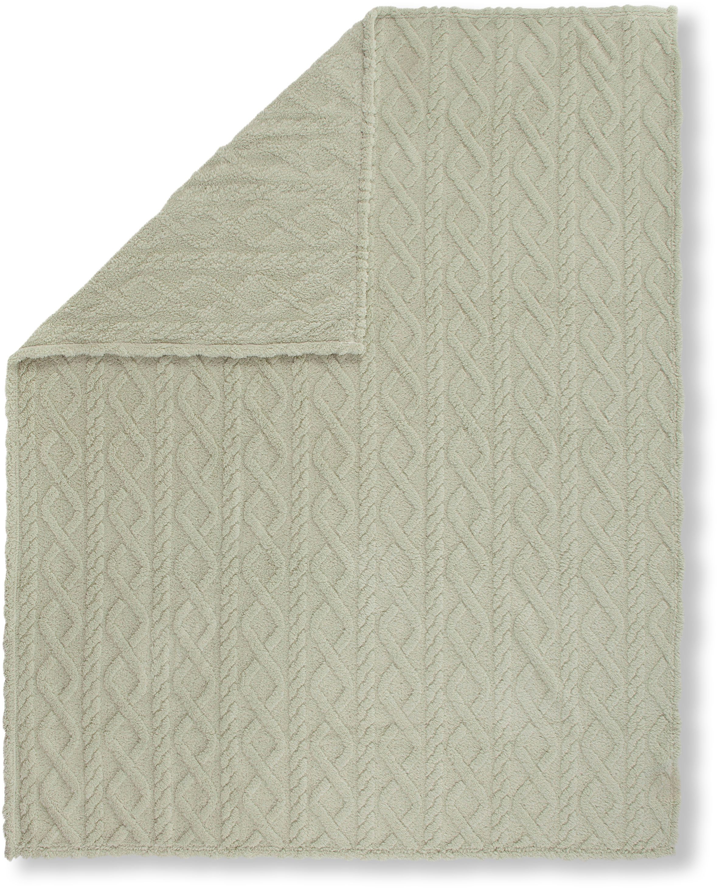 Plaid Jacquard teddy, Descanso, Weich, Kuscheldecke, günstig online kaufen