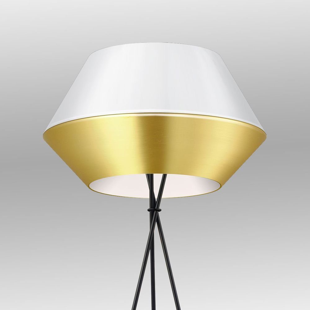 s.luce Stehlampe Individuelle Stehleuchte SkaDa Ø 50cm Gold/Weiß, Warmweiß
