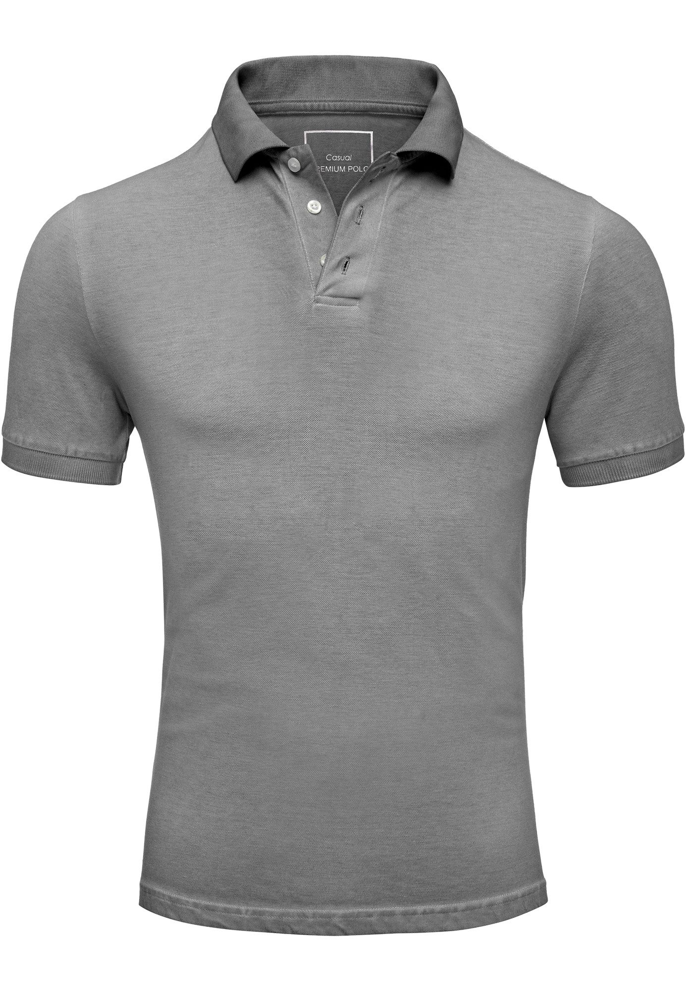 Amaci&Sons Poloshirt DE PERE Poloshirt Herren Verwaschenes Kurzarm Polo Hemd Regular Fit
