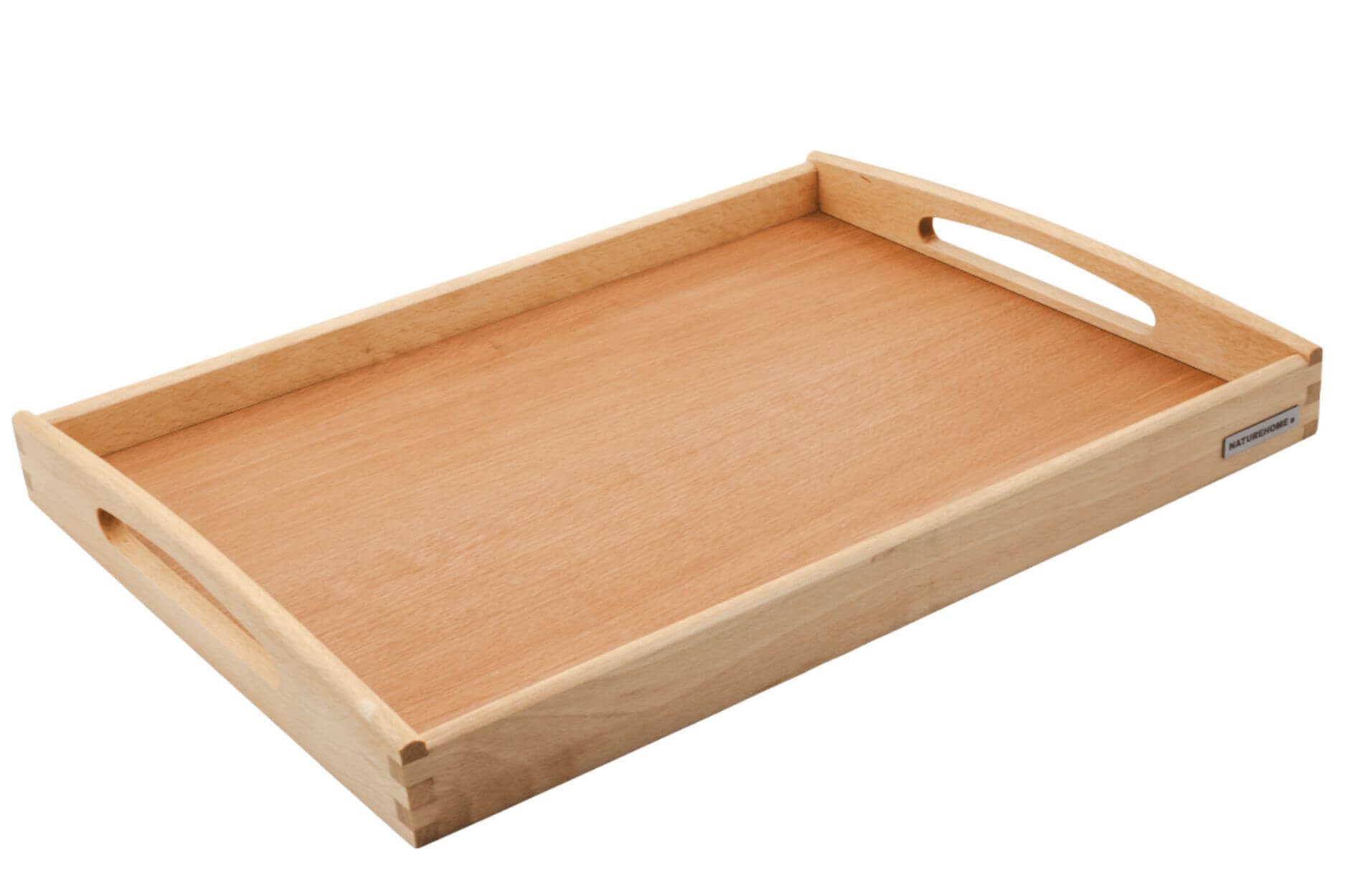 NATUREHOME Tablett Holz-Tablett NH-A aus Buchenholz 48x36x5cm, Buche, (1-tlg)