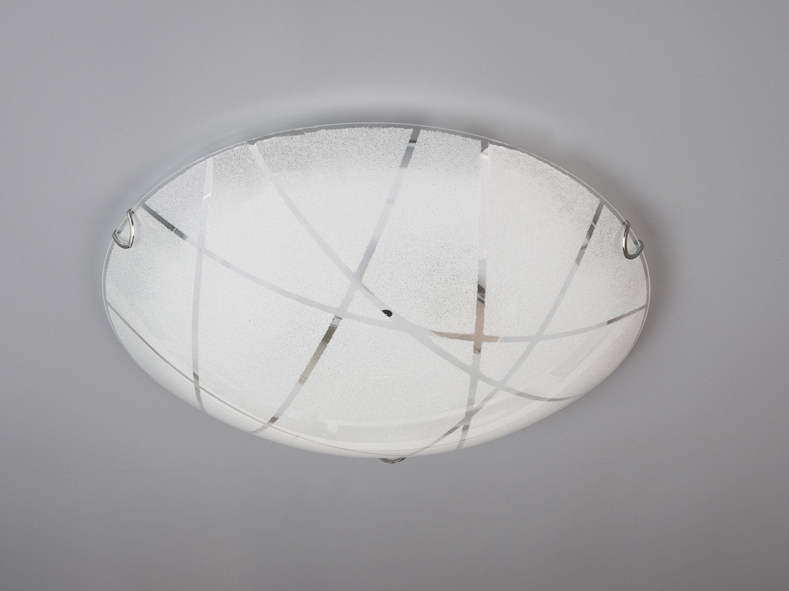TRIO Leuchten LED Deckenleuchte, Dimmfunktion, LED wechselbar, Warmweiß, flach-e Deckenschale mit Dekor Lampenschirm für Treppenhaus Ø 30cm