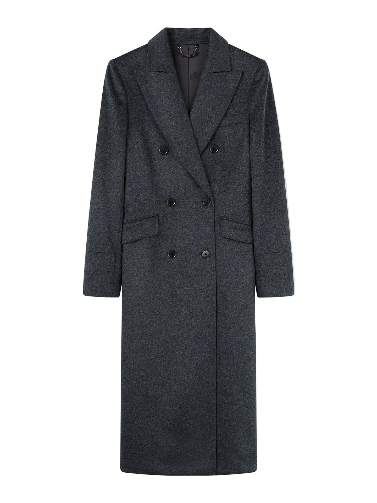 GOBI Cashmere Wollmantel Langer Kaschmirmantel mit Spitzenrevers