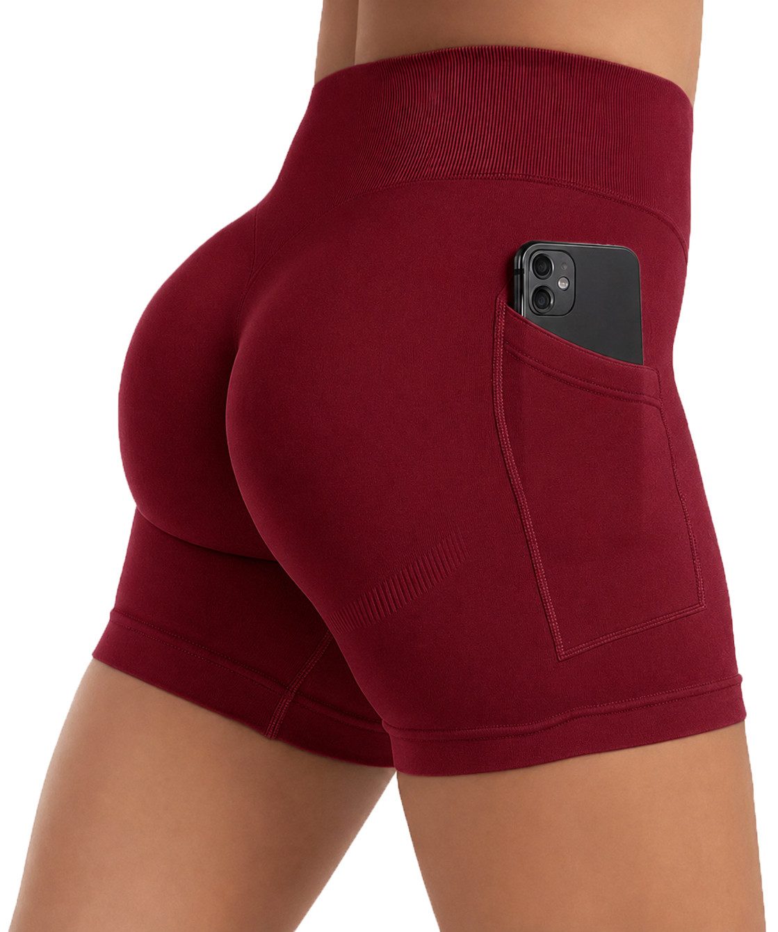 Smilodox Shorts Temmy, Kurze Sport Hose mit Pocket und Kontur, breiter Bund optimaler Halt, elastisch, figurbetonend, Gym Jogging Alltag