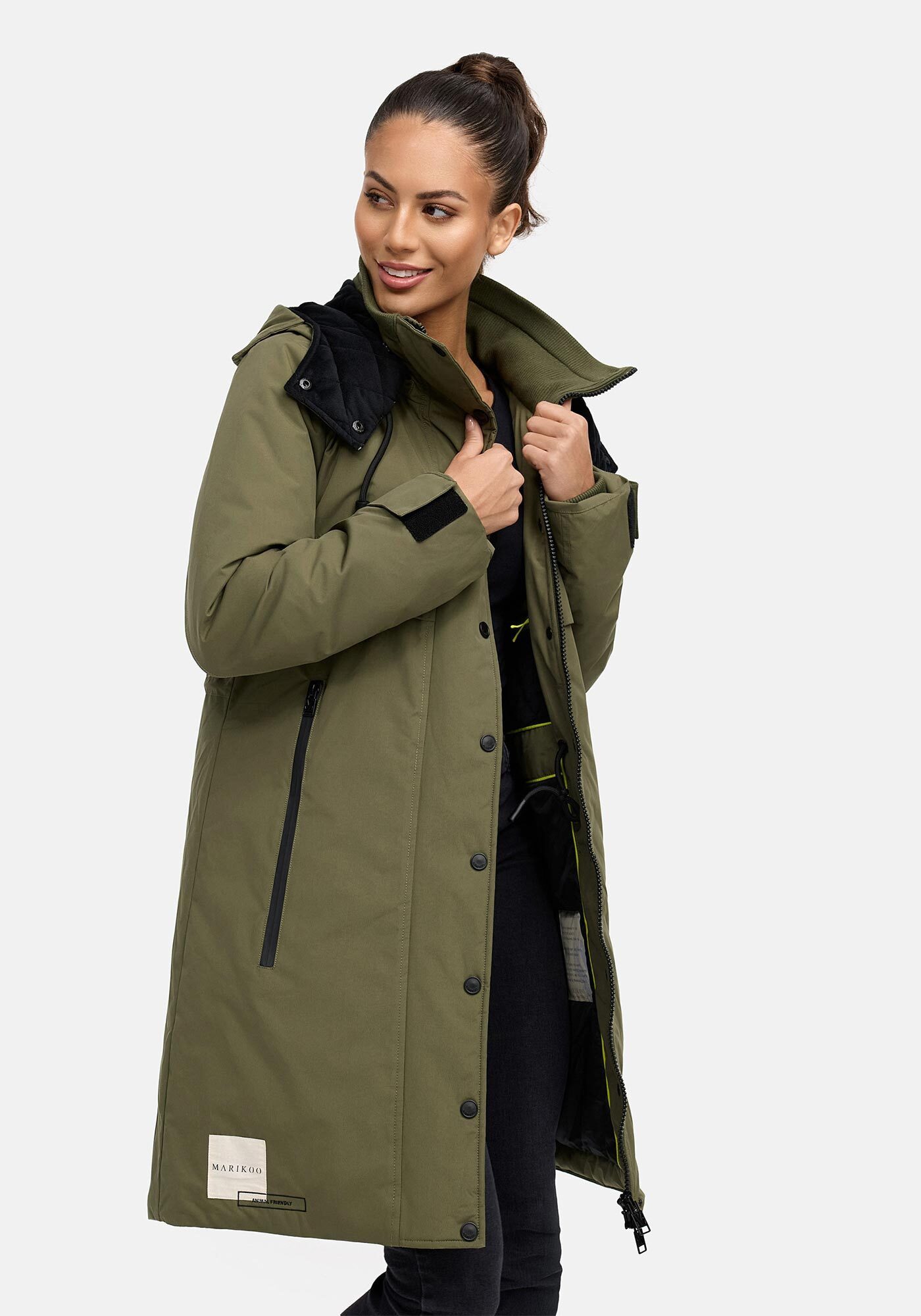 Marikoo Winterjacke Anoukaa langer Parka mit abnehmbarer Kapuze