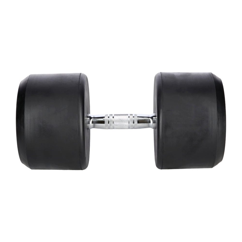 HMS Hantel Rundhantel Gummihantel Krafttraining, (Spar-Set, 41 x 20 x 20 cm robust), gerändelter Griff, Chromstahl, bodenschonend