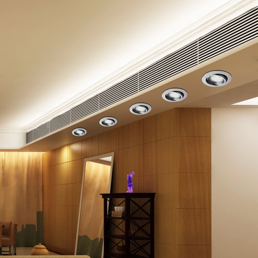 Rabalux LED Deckenspots "Lite" 3-flammig, Metall, silber, rund, 3W, GU10, warmweiß, 240lm, warmweiß