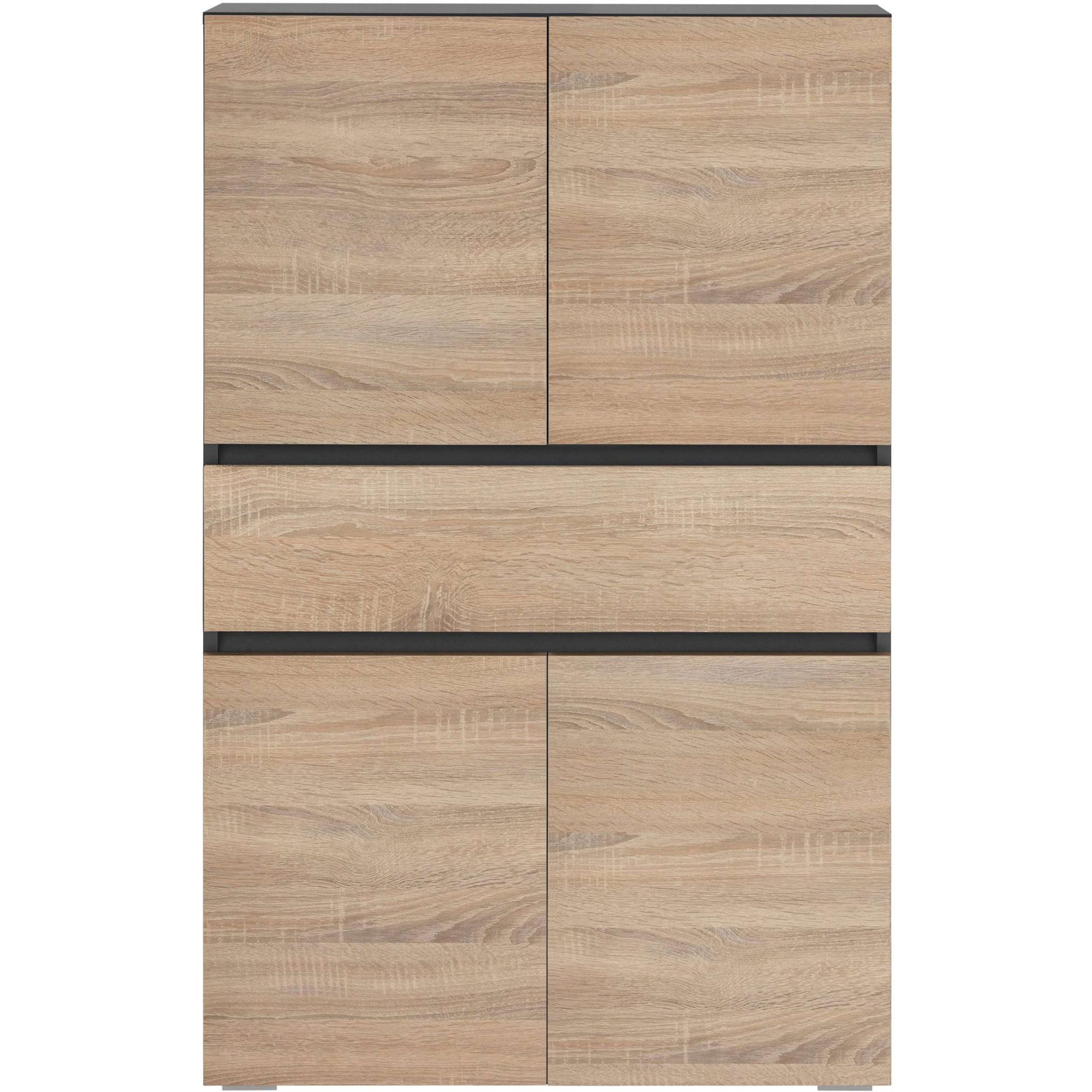 Home affaire Midischrank Wisla mit 4 Türen & 1 Schublade, Breite 76 cm, Höhe 130 cm