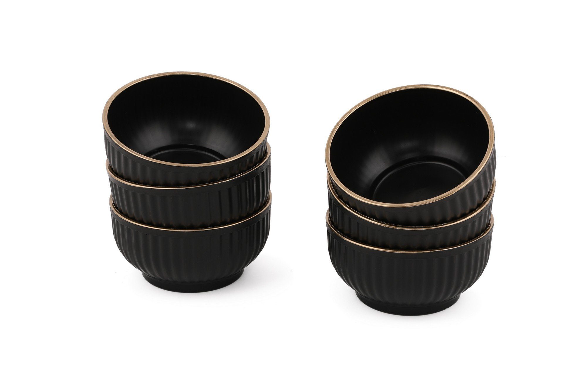Hermia Concept Schüssel Erika,(6 Stücke), Schüssel -Set, Schwarz, 100% Plastik