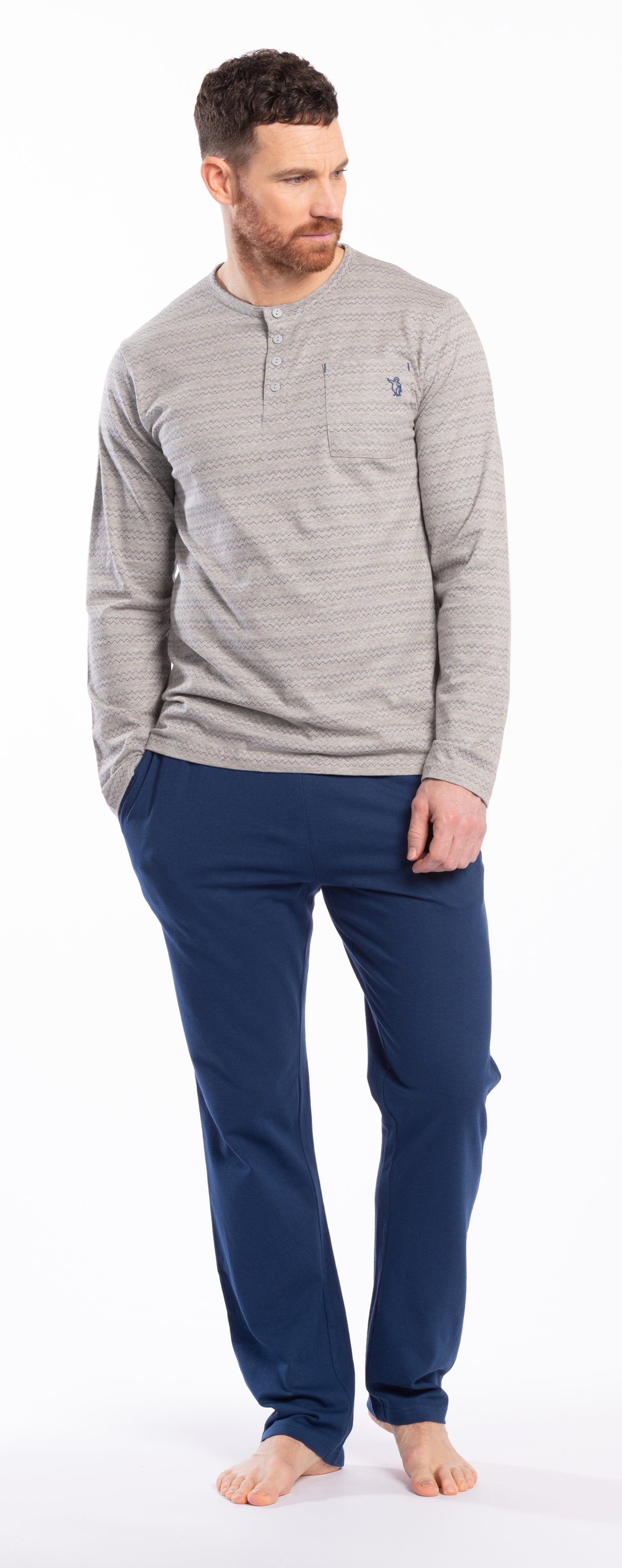 Eskimo Schlafanzug Herren Pyjama modisch (2 tlg) Modisches Design