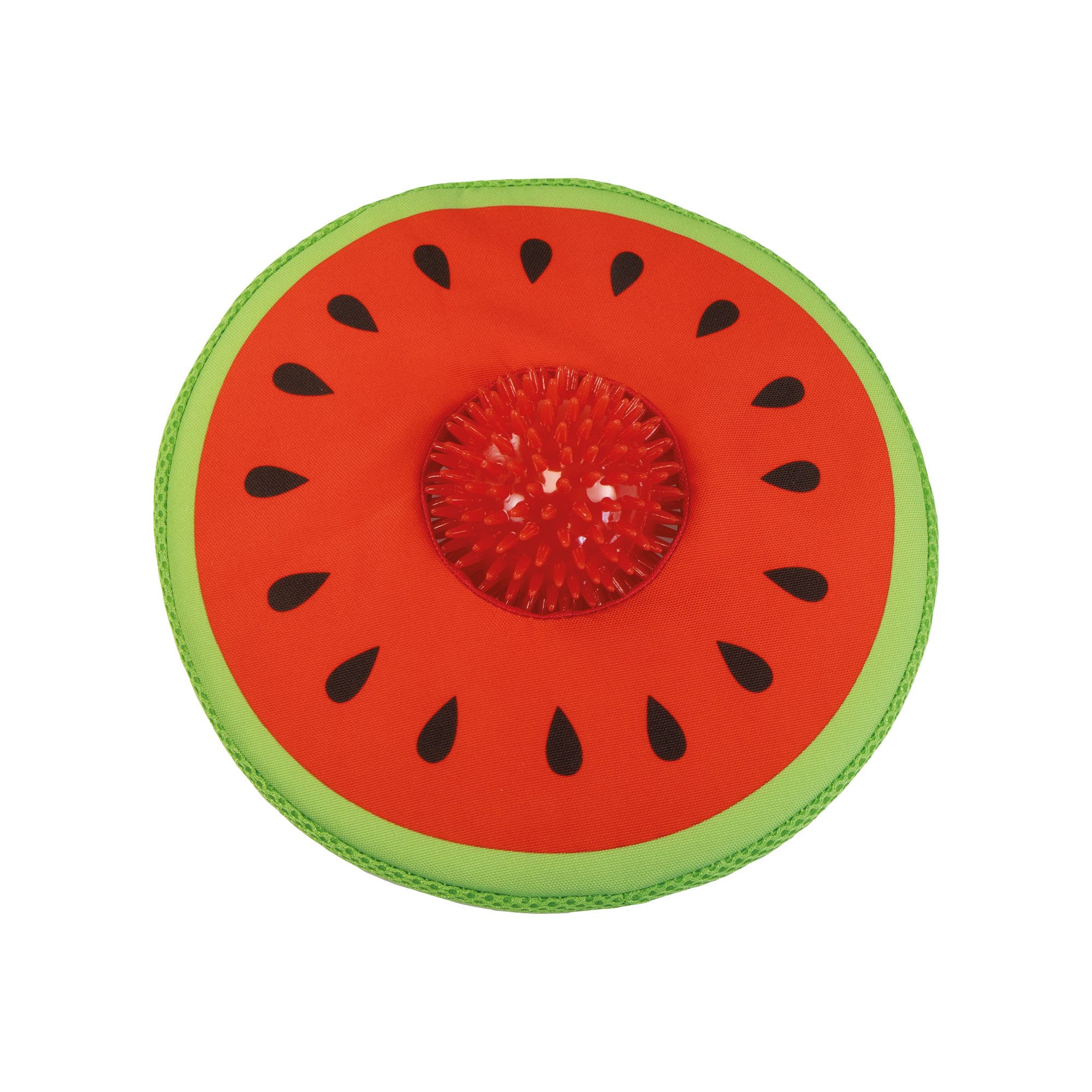 Wasserspielzeug 2in1 Wurfscheibe Melone mit Noppenball - Hunde