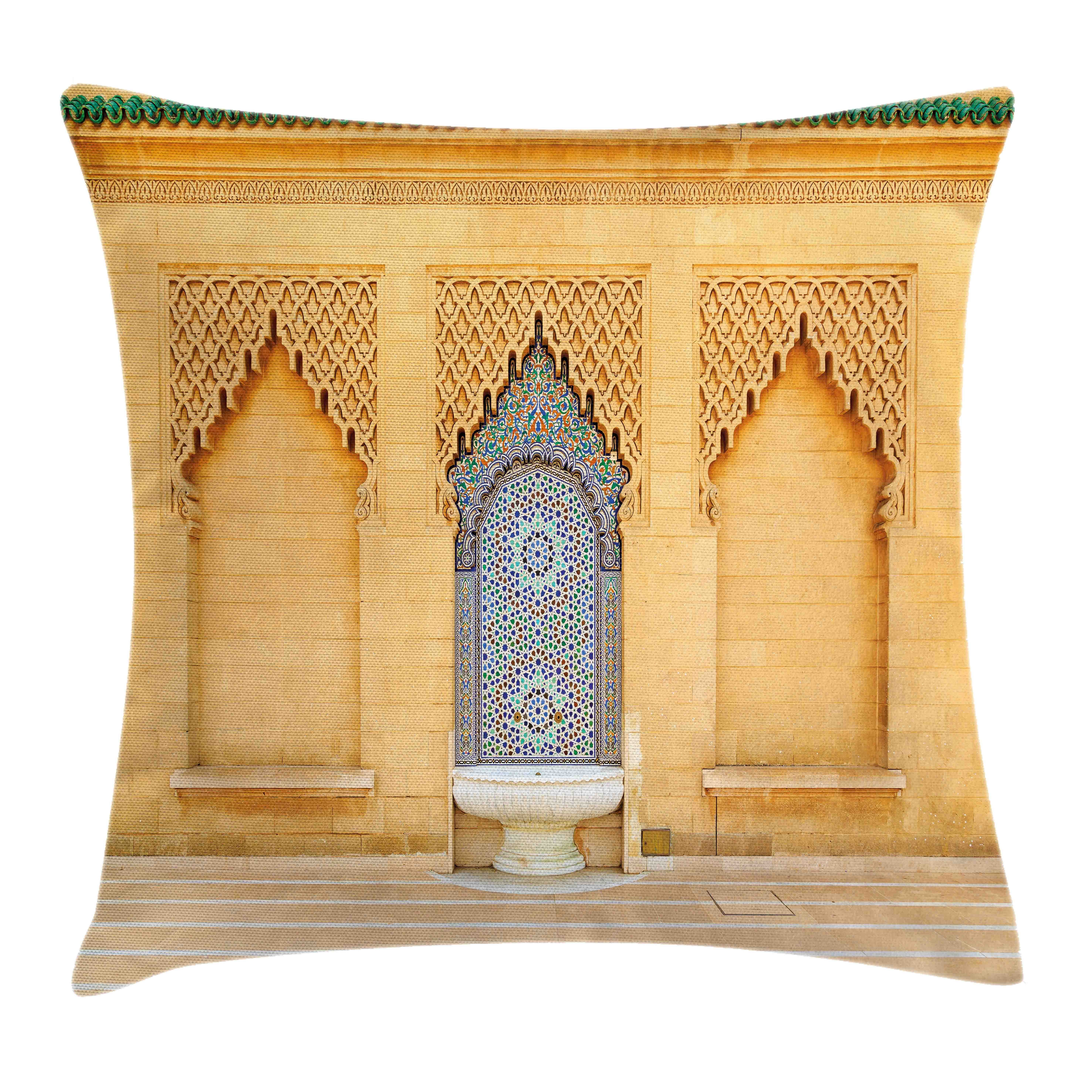 Kissenbezüge Waschbar mit Reißverschluss (1 Die Druck, Farben mit Tile-Brunnen Abakuhaus Moroccan Stück), Klaren Beidseitiger Farbfesten Architektur Kissenhülle