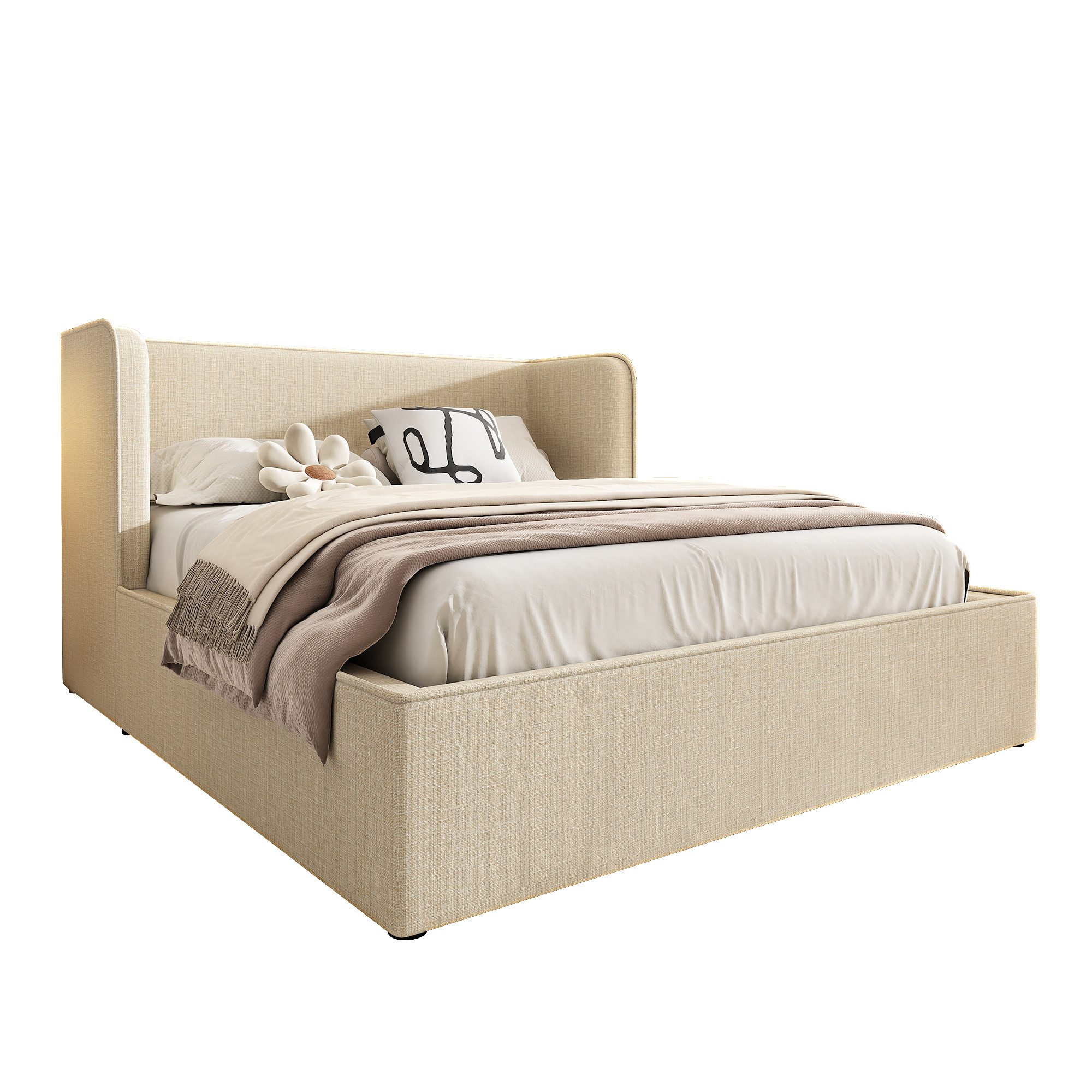BlingBin Stauraumbett Doppelbett (1-tlg., Hydraulisch Polsterbett günstig online kaufen