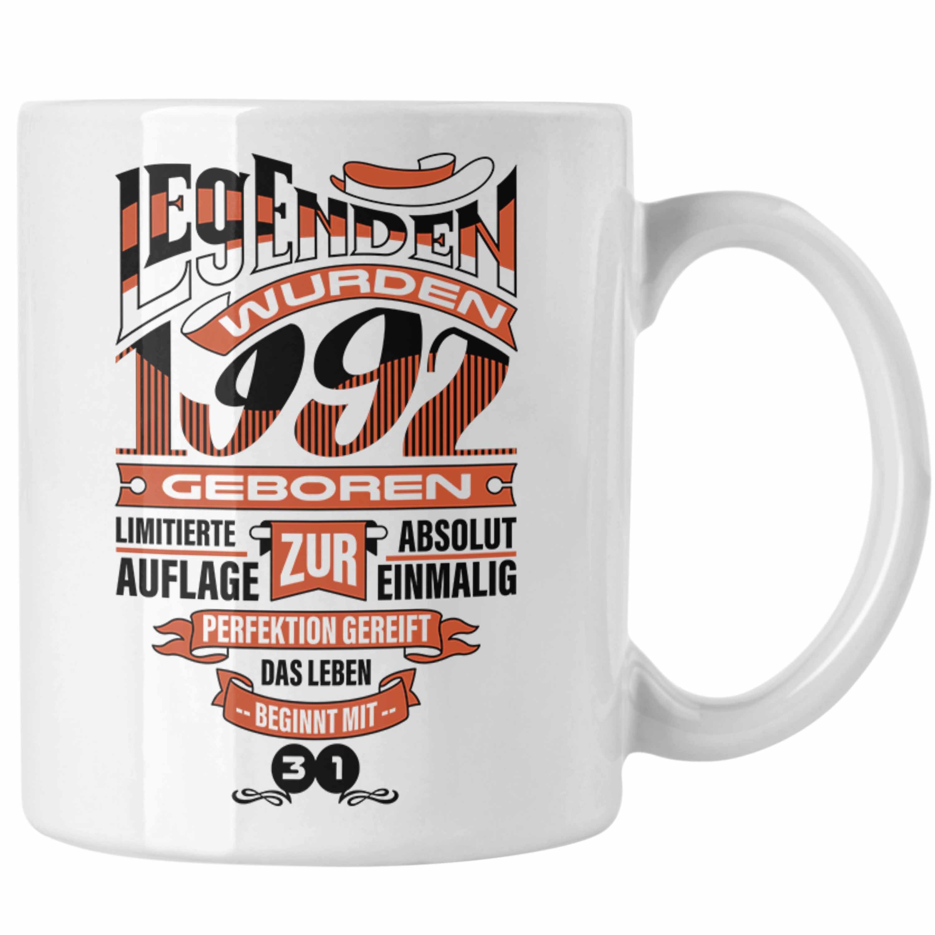 Trendation Tasse TRENDATION 30. Geburtstag Tasse Frau Mann Geschenk 30er Geschenkidee 30 Mutter Vater Weiss | Teetassen