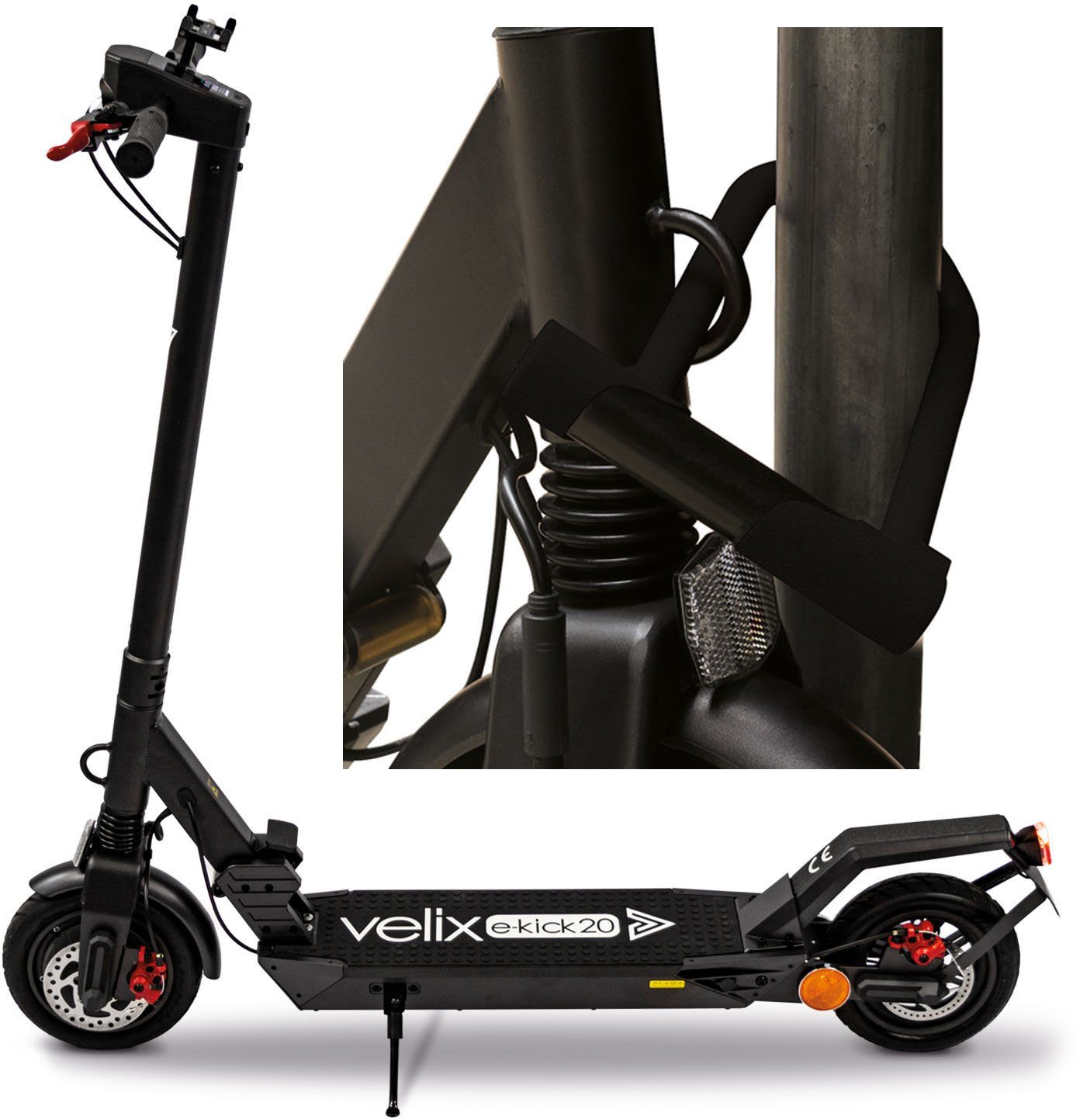 Sport Scooter velix E-Scooter E-Kick 20, V. 2021, 350 W, 20 km/h, (mit Schutzblechen)