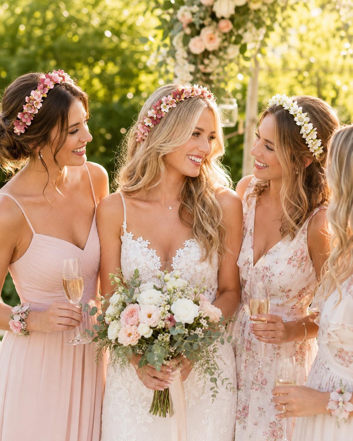 Trachtenland Haarreif Blumen Haarkranz "Sabia" mit Rosen, Haarschmuck Dirndl Hochzeit