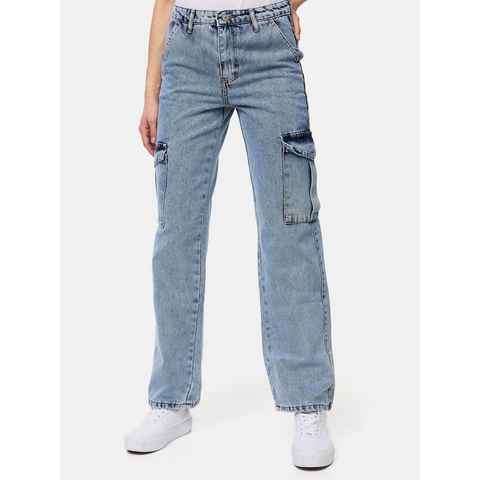 Tazzio Straight-Jeans F130 Damen Cargo Jeanshose