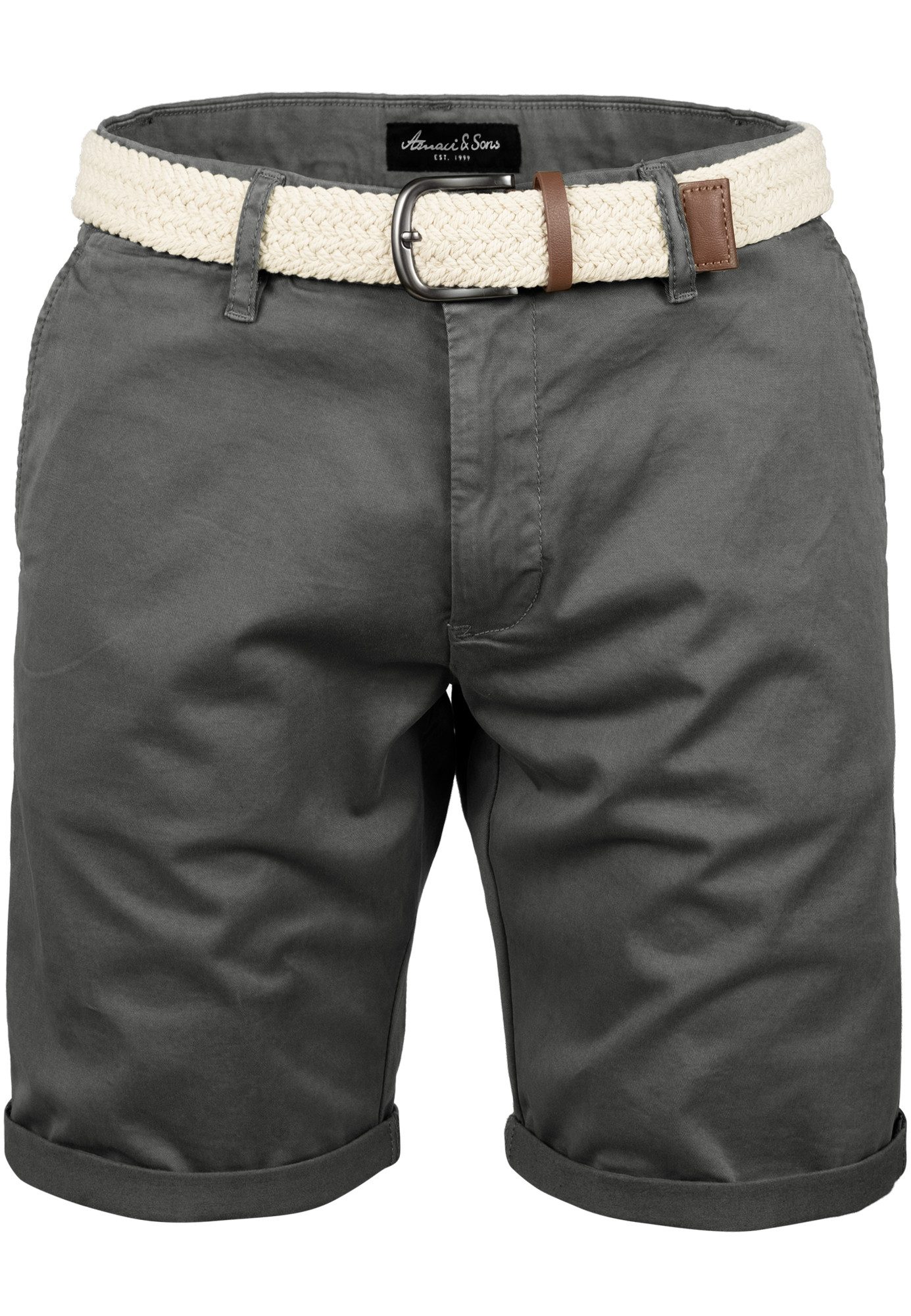 Amaci&Sons Chinoshorts BERWYN Chinoshort inkl. Gürtel Herren Bermuda Short günstig online kaufen