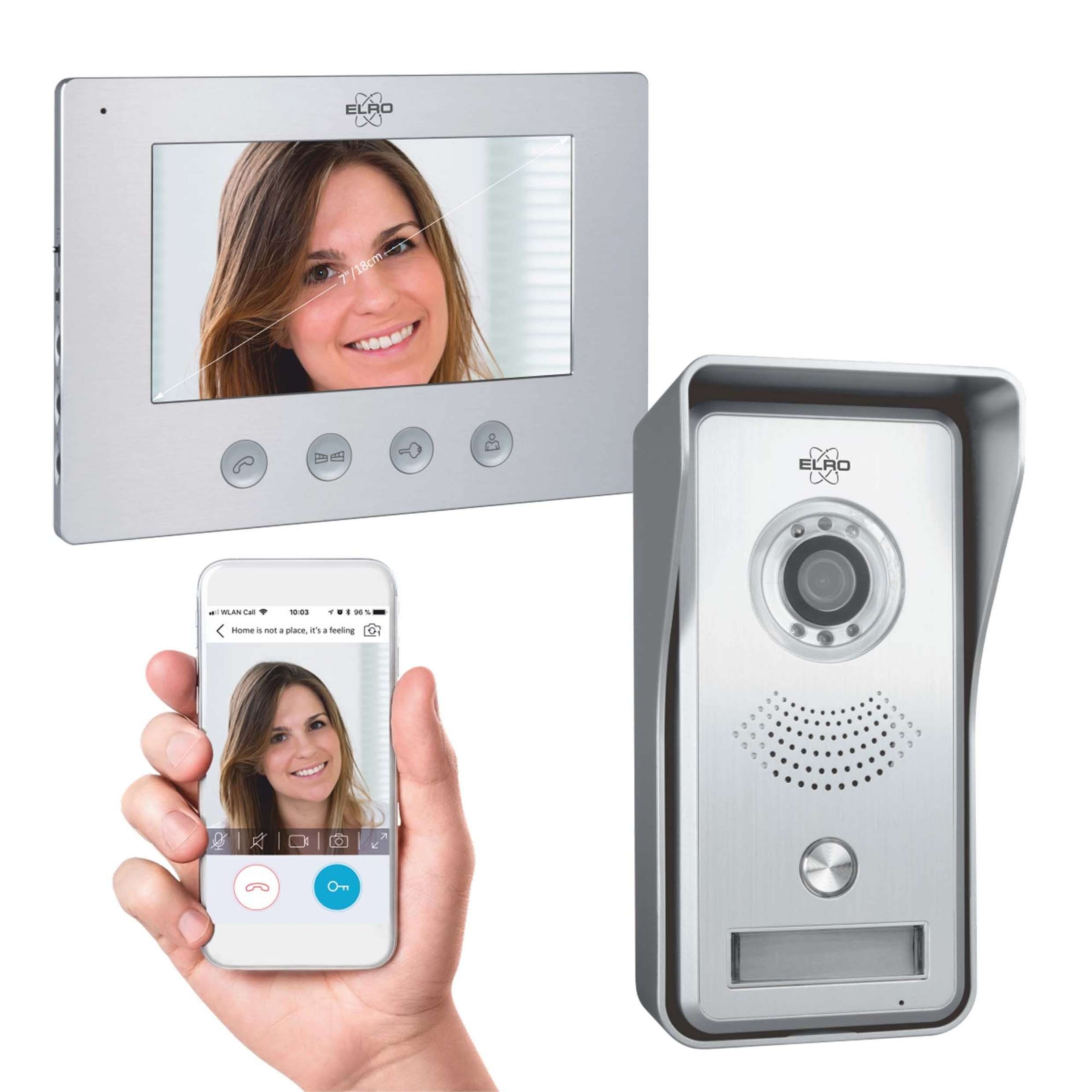 Elro Video-Türsprechanlage DV447WIP (Außenbereich, Innenbereich, 2-tlg., Video Gegensprechanlage mit App)