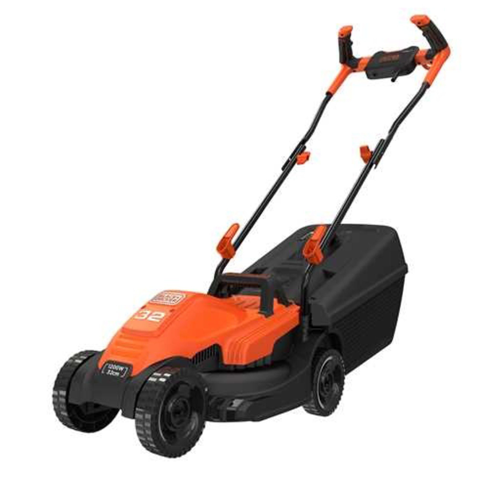 Black + Decker Elektrorasenmäher BLACK+DECKER Rasenmäher BEMW451BH-QS, (1.200 Watt), 32 cm Schnittbreite, (1.200 Watt)