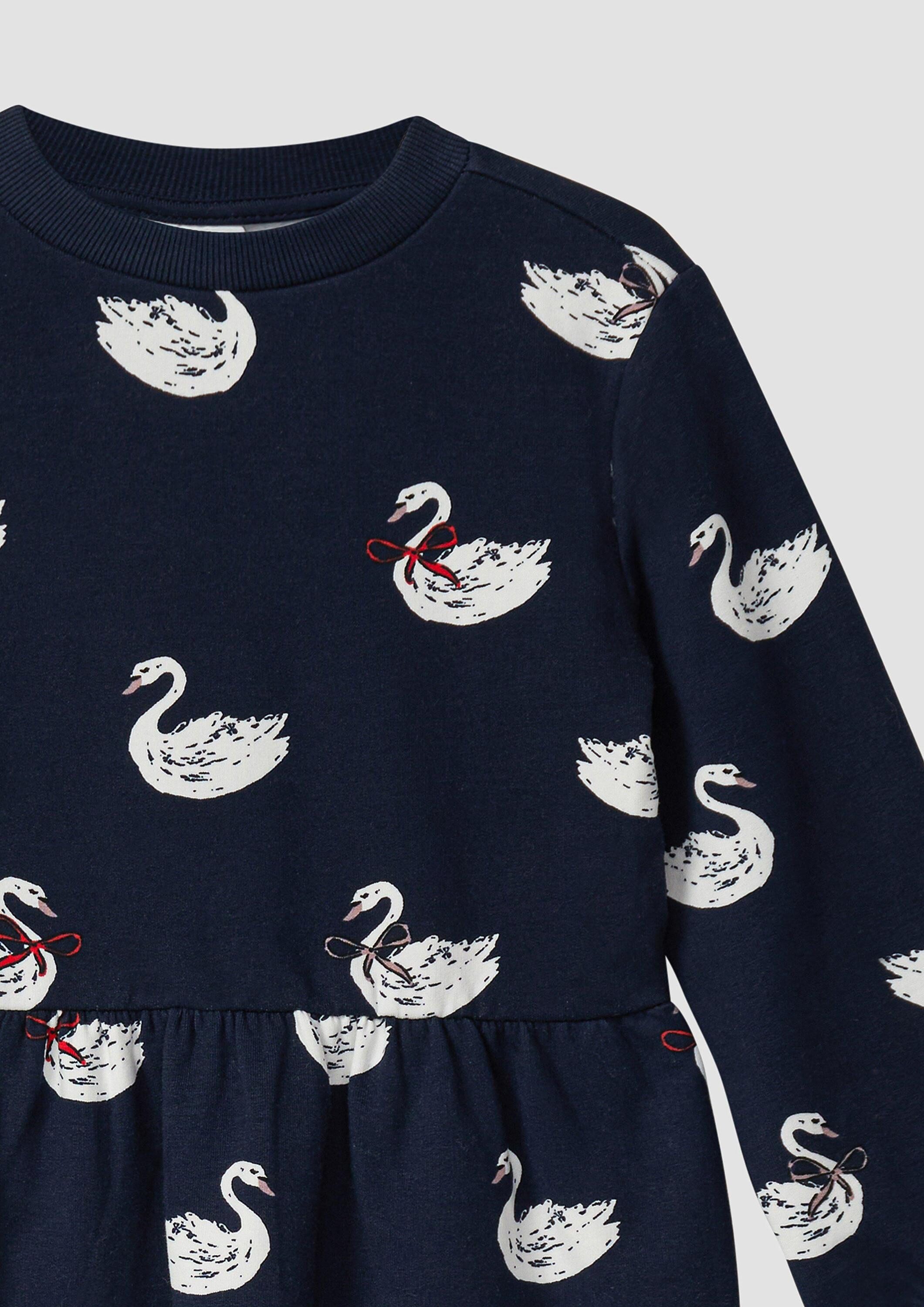 s.Oliver Midikleid Kleid Kuscheliges Sweatkleid mit All-over-Print