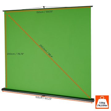 Celexon Chroma Key Green Screen Pull-Up-Leinwand (150 x 200cm, 4:3, Gain 0)