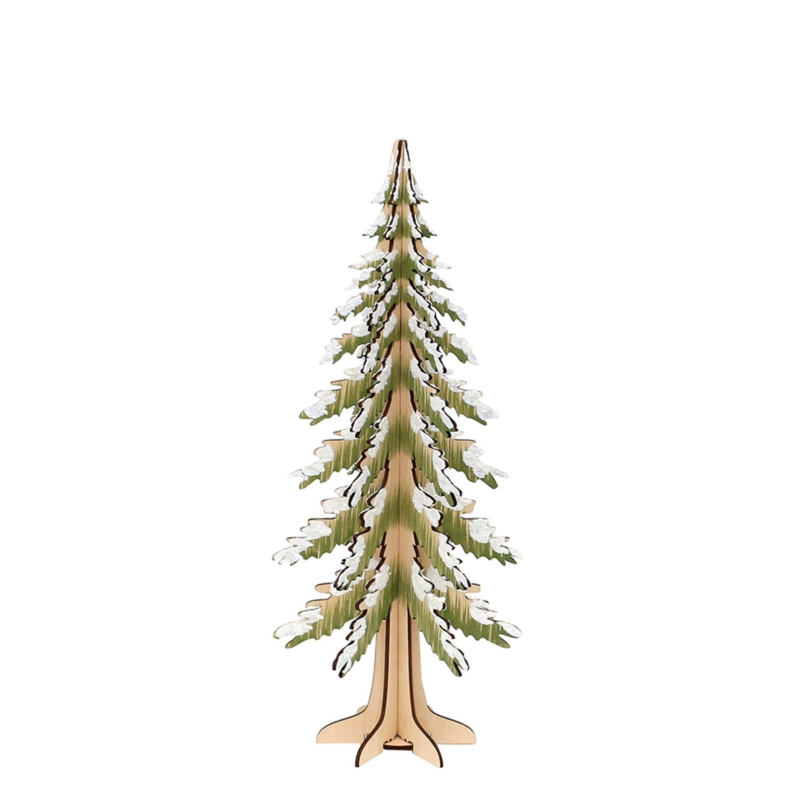 SIGRO Weihnachtsfigur Holz Deko-Baum beschneit
