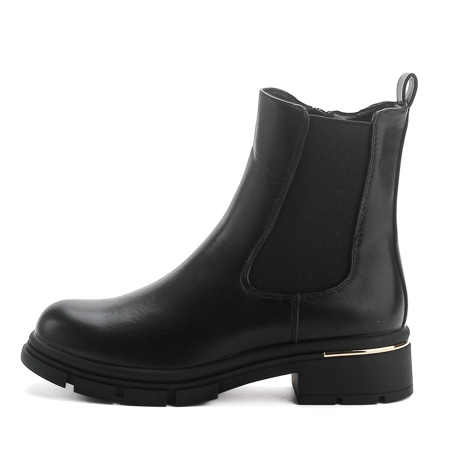 Elara Damen Stiefelette mit Profilsohle, Reißverschluss und Blockabsatz Chelseaboots
