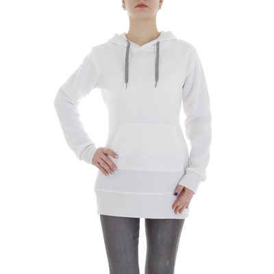 Ital-Design Fleeceshirt Damen Freizeit (86099138) Kapuze Pullover & Strick in Weiß